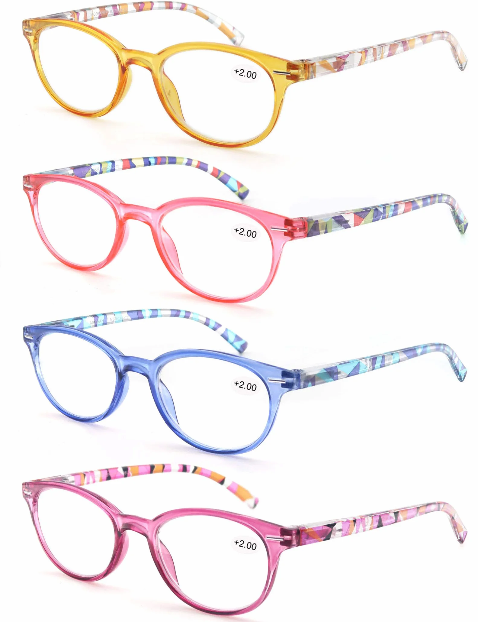 MODFANS Occhiali da Lettura Donna Cerniera a Molla Leggera Custodia Colori Misti
