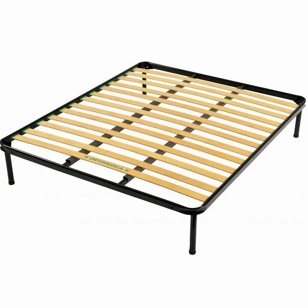 Generico Rete Letto Matrimoniale 160x190 cm – Ortopedica e Resistente – Doghe in Legno Multistrato, Telaio in Ferro Robusto – Made in Italy, Qualità 100% Italiana