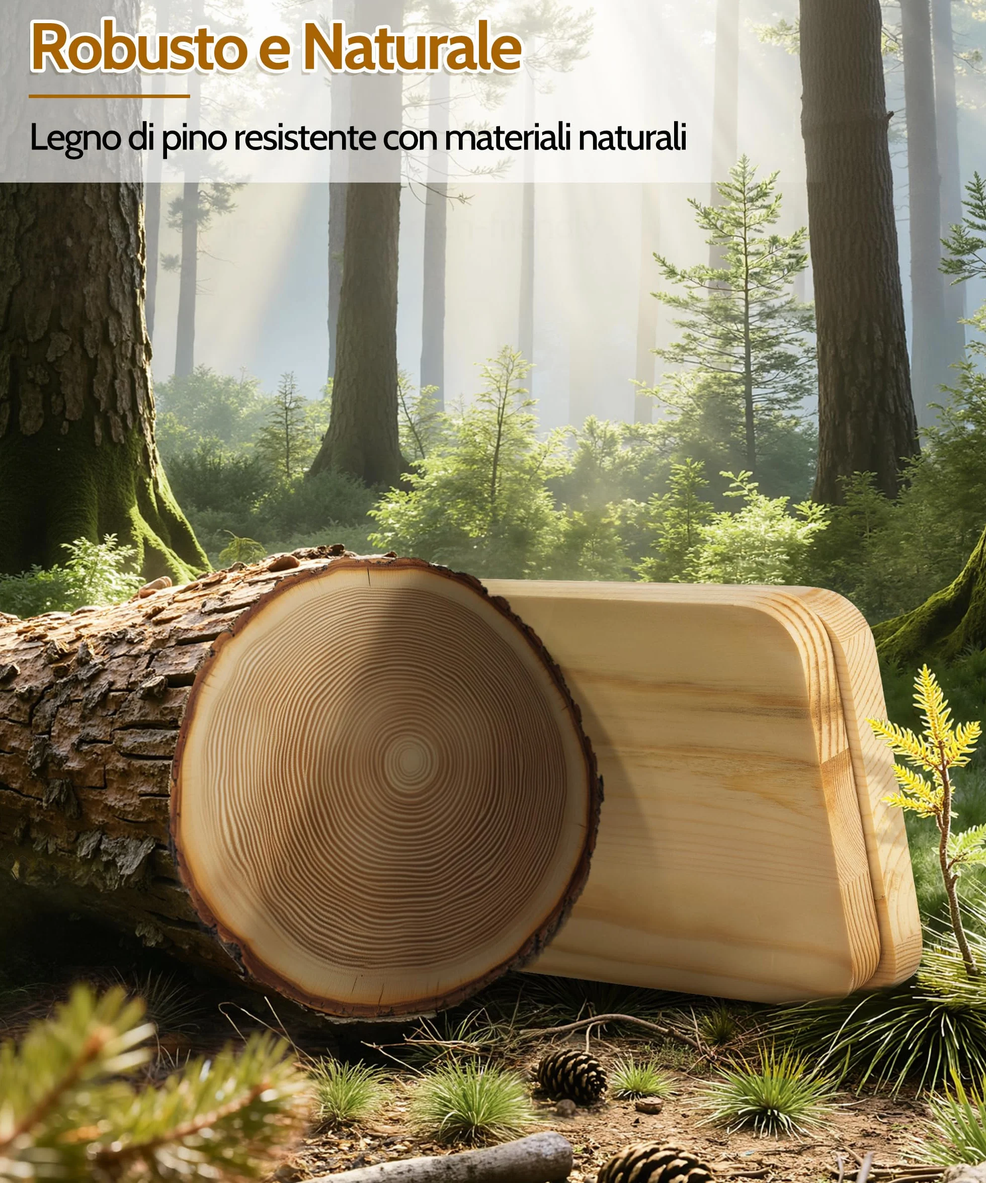 SUMGAR Mensole Sospese in Legno Massiccio 50x58cm per Soggiorno Camera da Letto