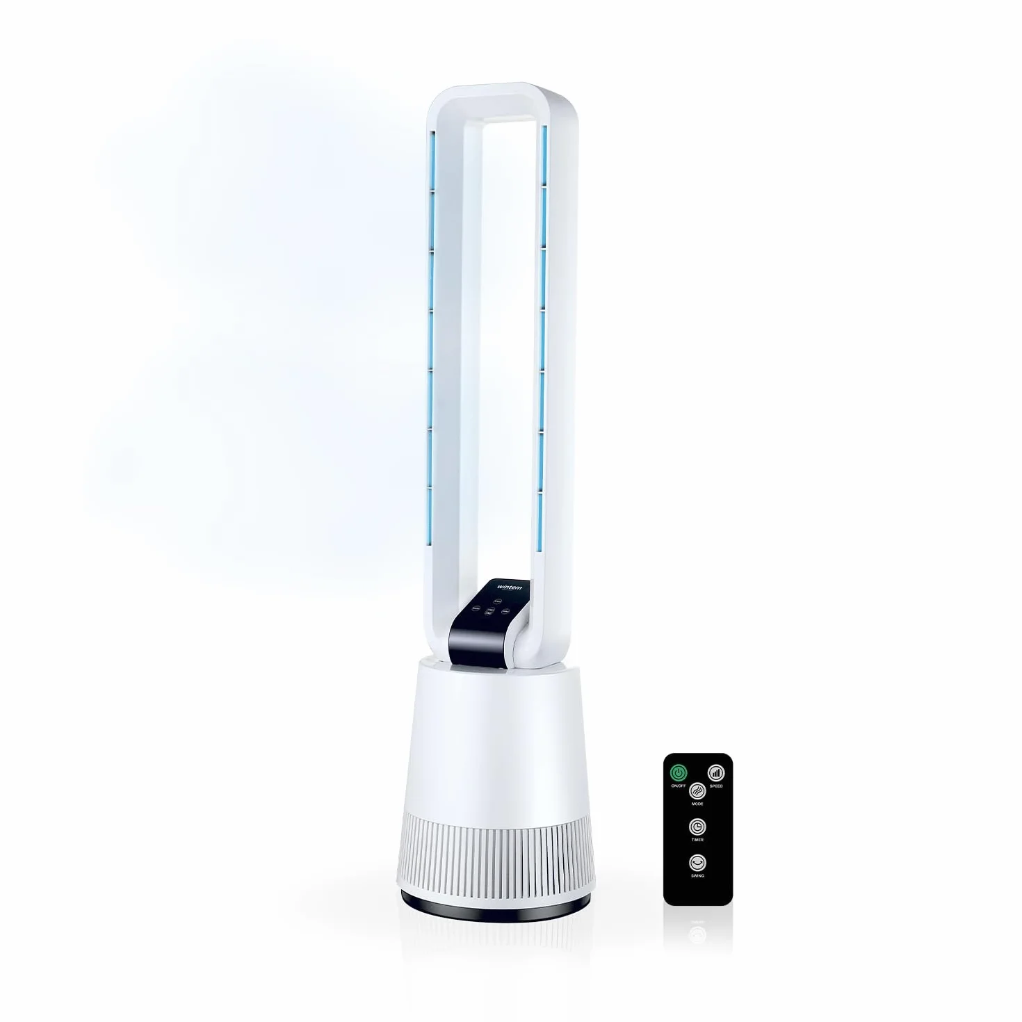 Avilia - Ventilatore a Torre Silenzioso con Telecomando e Display LED, 3 Velocità, Timer e Oscillazione, Ventilatore Senza Pale da Terra per Aria Fresca Uniforme e Design Moderno Elegante