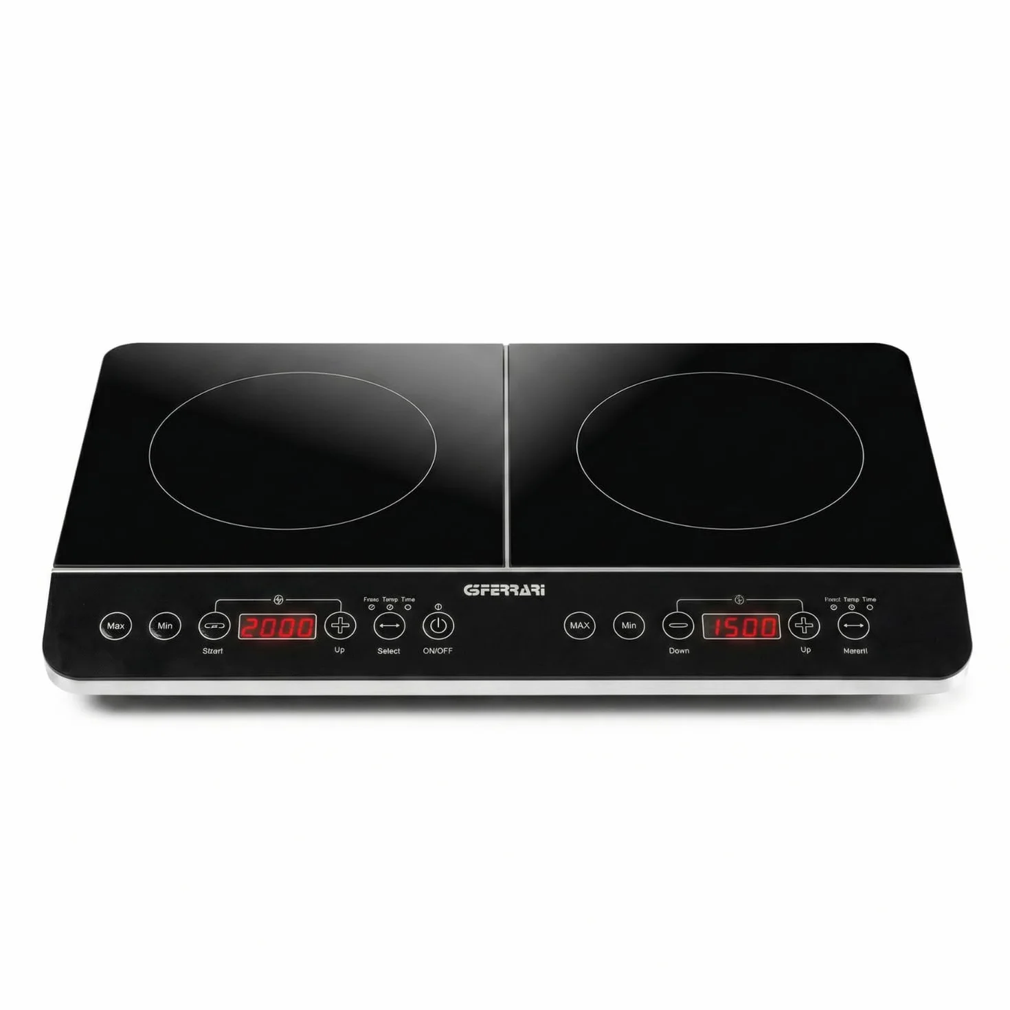 G3 Ferrari G10047 Piastra a Induzione Doppia 3500W Hi-Tech Chef Vetro Temperato Display Digitale