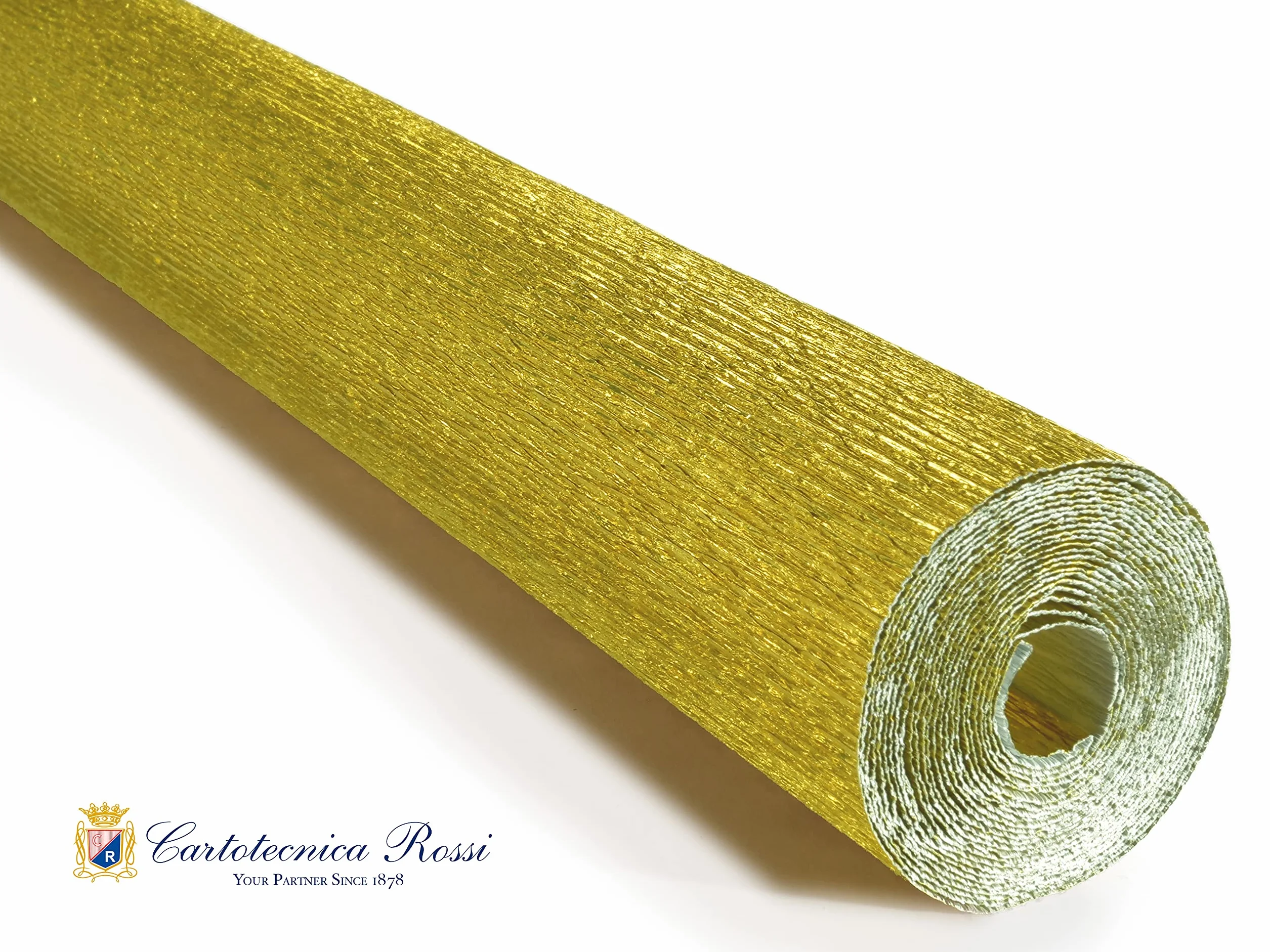 C R Cartotecnica Rossi Carta Crespata Metallizzata Oro Giallo 180g 5 Rotoli