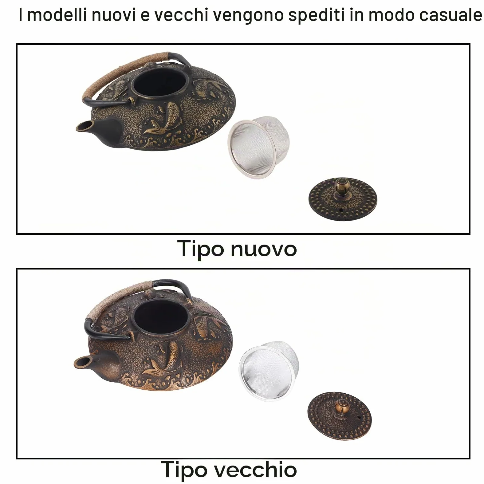 Bollitore in Stile Giapponese da 0,9 Litri in Ghisa Modello di Pesce Koi Bollitore con Maniglia Bollitore da pesca per la Casa Teiera