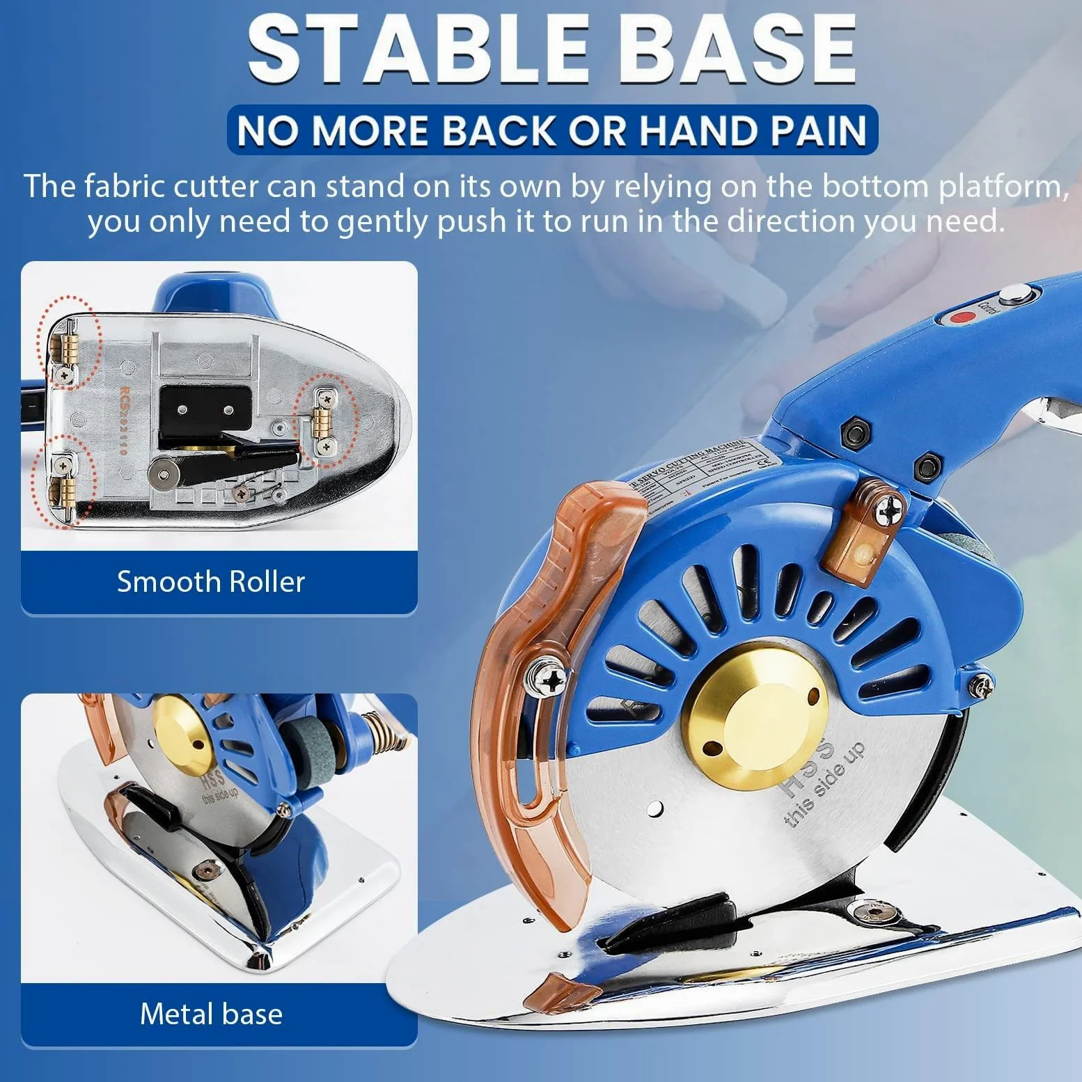 Taglierina elettrica senza fili, velocità regolabile, per tagliare panni, cotone, seta, lana, carta, tappeti, include 2 batterie da 16,8 V 2500 mAh