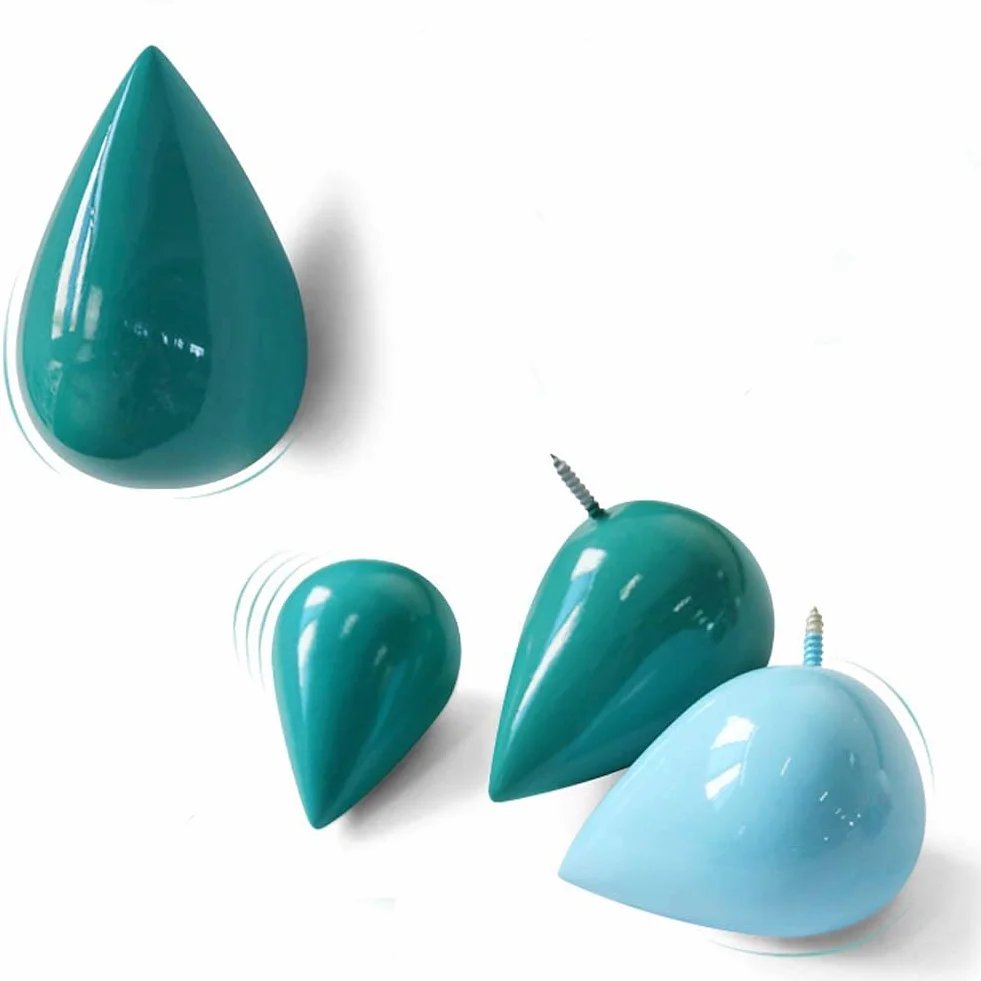 Ganci Appendiabiti a Goccia d'Acqua Decorazione Moderna 2 Pezzi per Cappelli Giacche Sciarpe