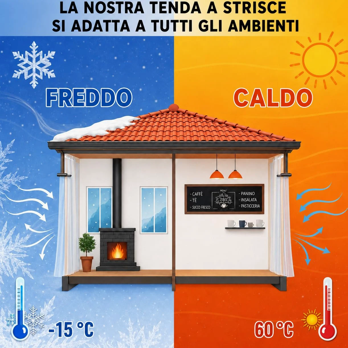 Tenda a Strisce in PVC Trasparente 183x213 cm Tenda Industriale Impermeabile e Resistente per Celle Frigorifere, Magazzini, Garage e Porte Commerciali Facile da Installare