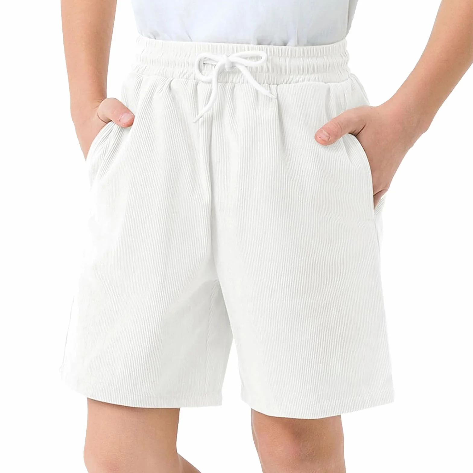 Pantaloncini in velluto a coste per ragazzi e ragazze 5-14 anni con tasche