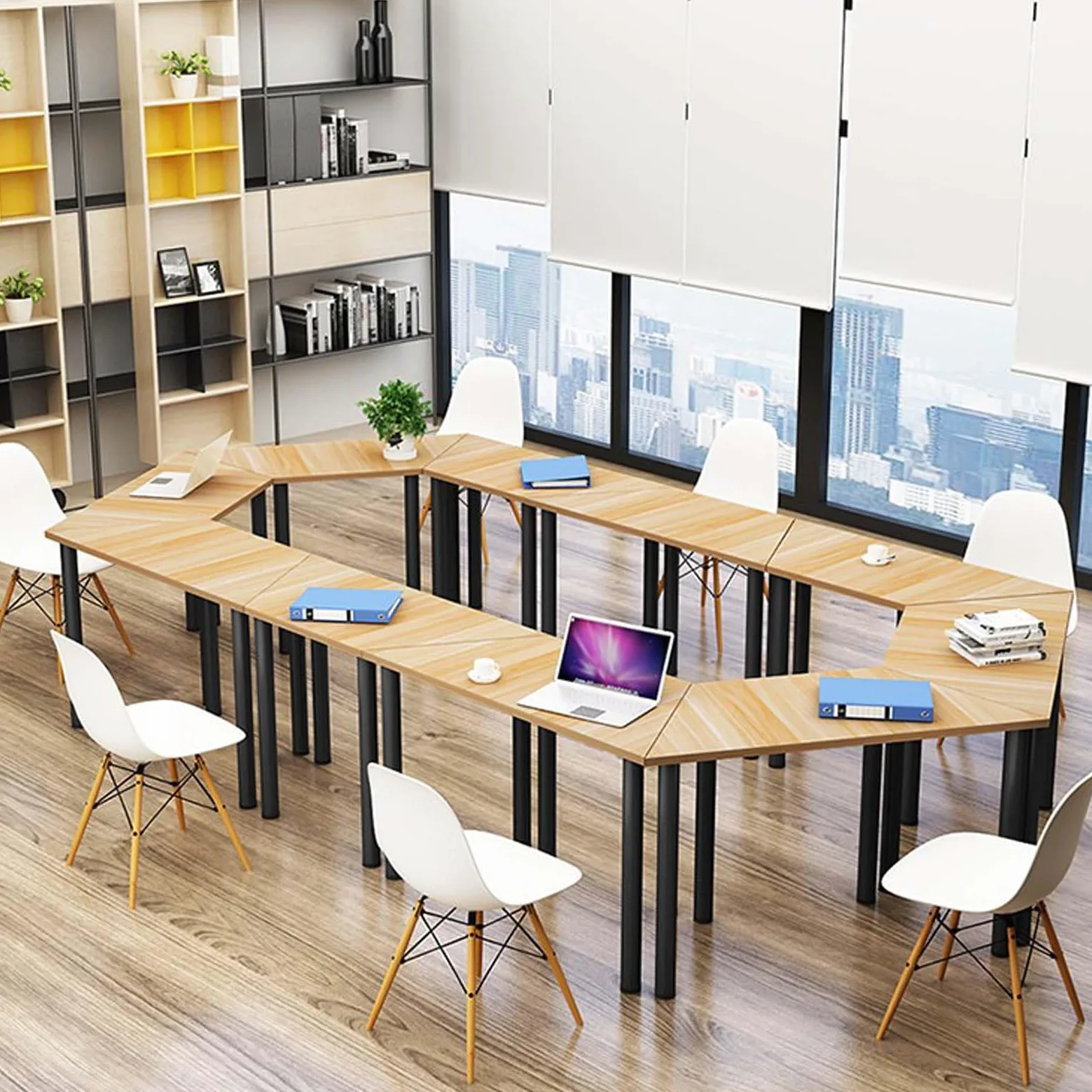 Scrivania modulare da ufficio – Scrivania da studio per studenti Scrivania per casa ufficio postazione di lavoro di gruppo Scrivania per computer per apprendimento e aula Design versatile e