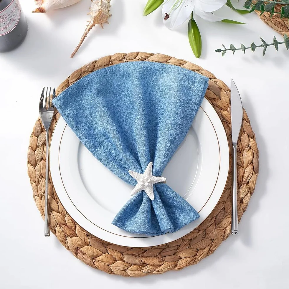 Set di 12 Portatovaglioli, Anelli per Tovaglioli con Stelle Marine Spinose per Decorazioni da Tavola, Porta Tovaglioli con Stelle Marine per Decorazioni da Collezione