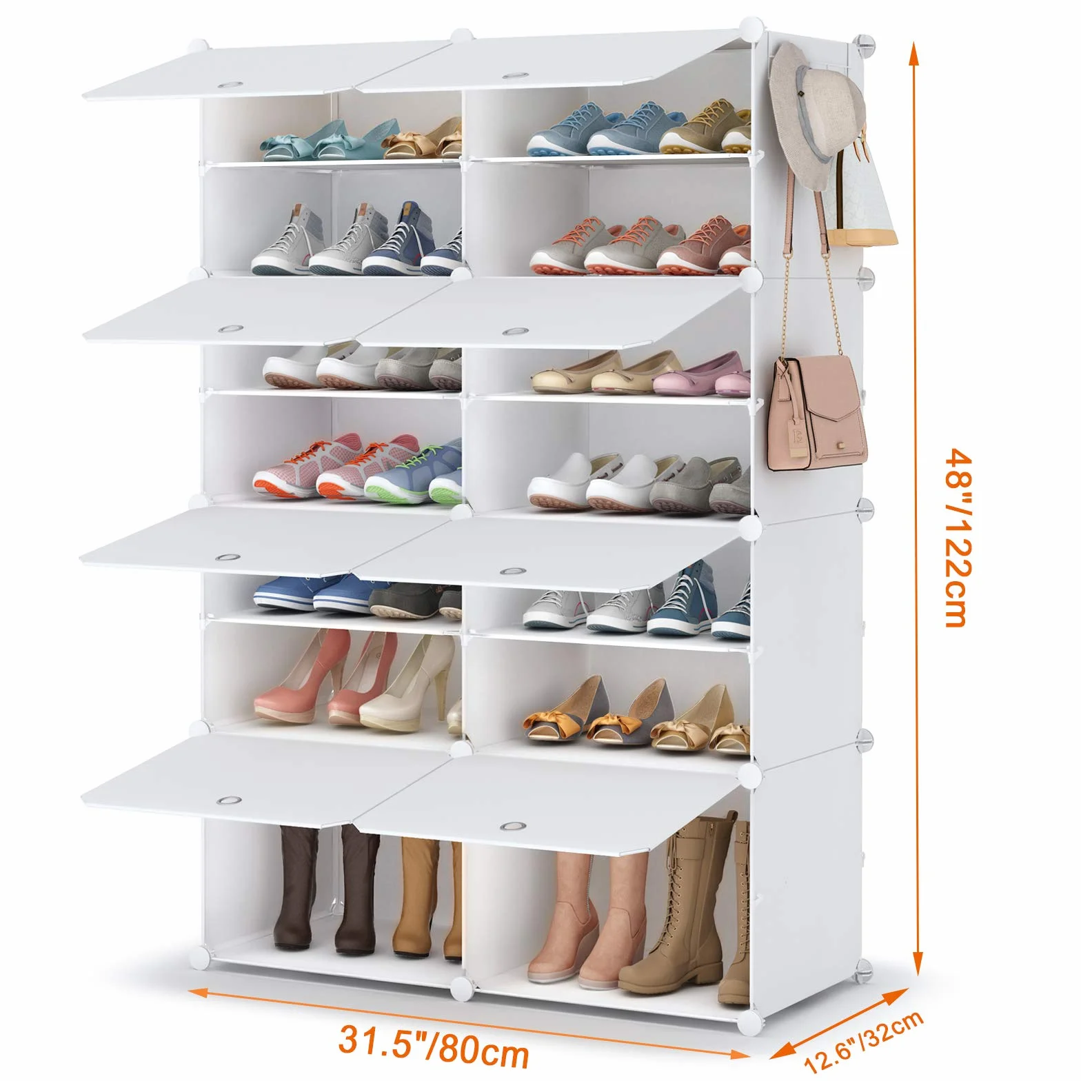 HOMIDEC Scarpiera 7 Livelli Portascarpe 28 Paia di Scarpe Scaffale Armadio Ingresso