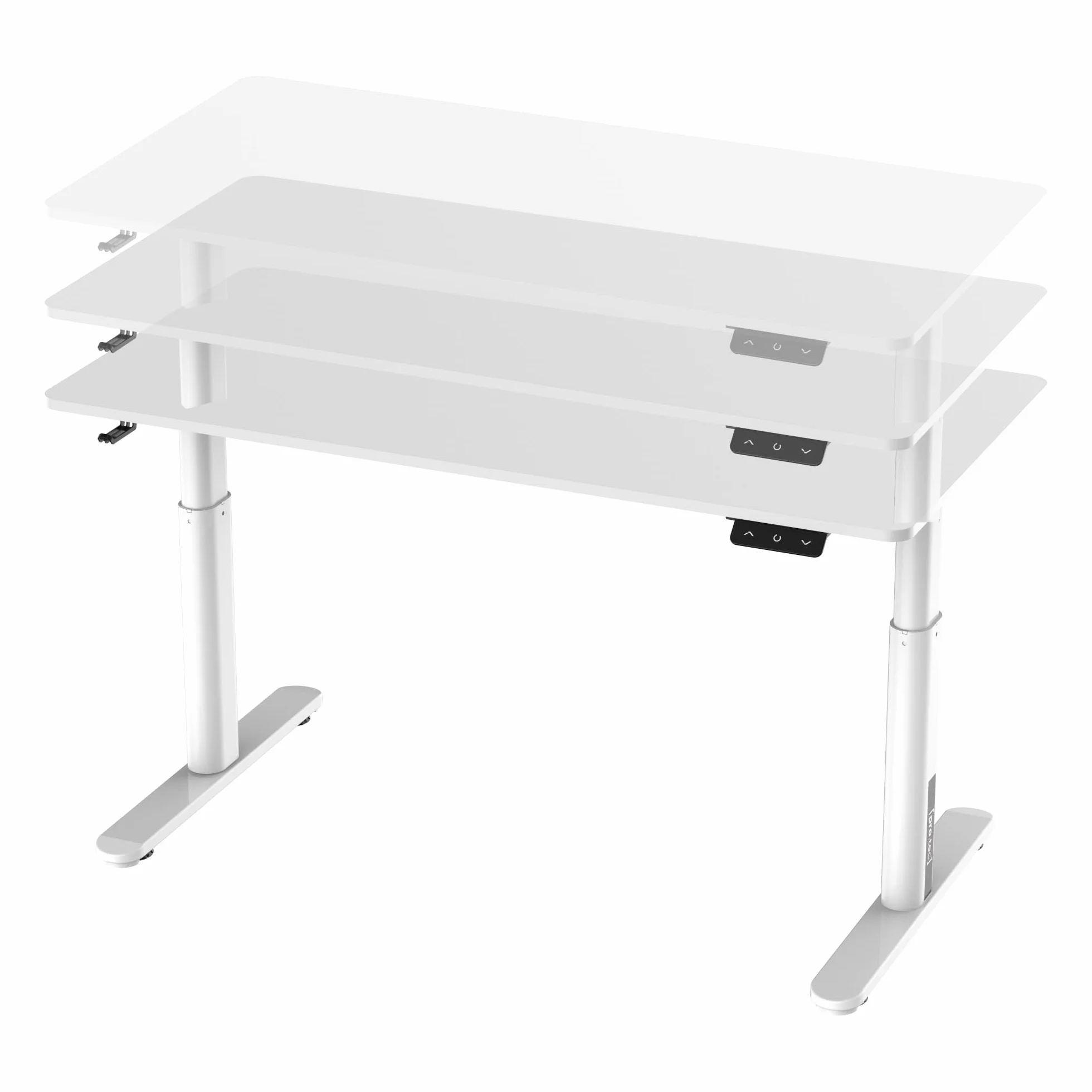 pro.tec Scrivania per Cameretta Scrivania Regolabile in Altezza 55-81 cm con Sollevamento Elettrico Tavolo per Bambini 120 x 60 cm - Bianco