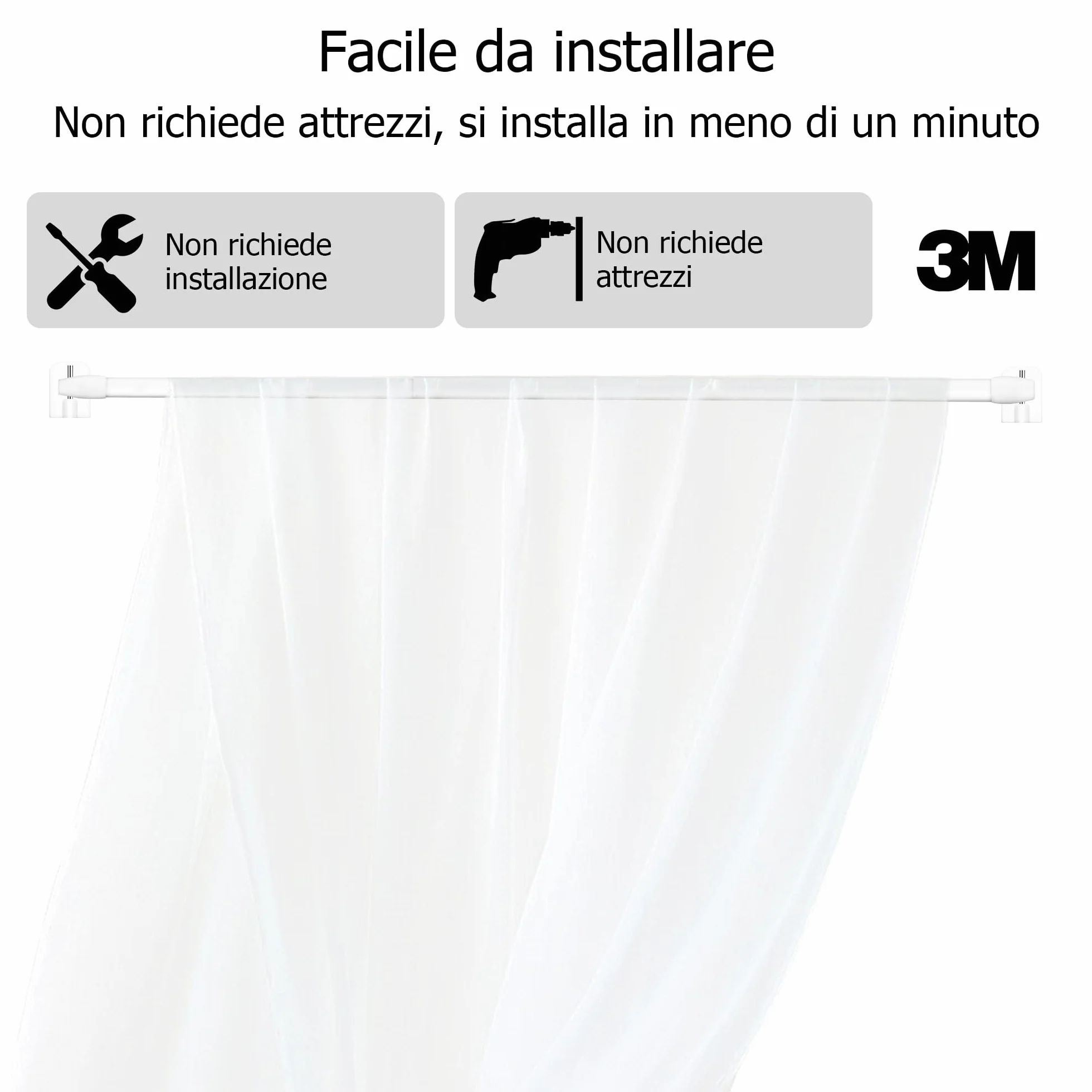 Asta Telescopica Regolabile 30-50cm Bastone Tenda Estensibile 6 Pezzi per Tende a Vetro Porta Finestra con Ganci Adesivi