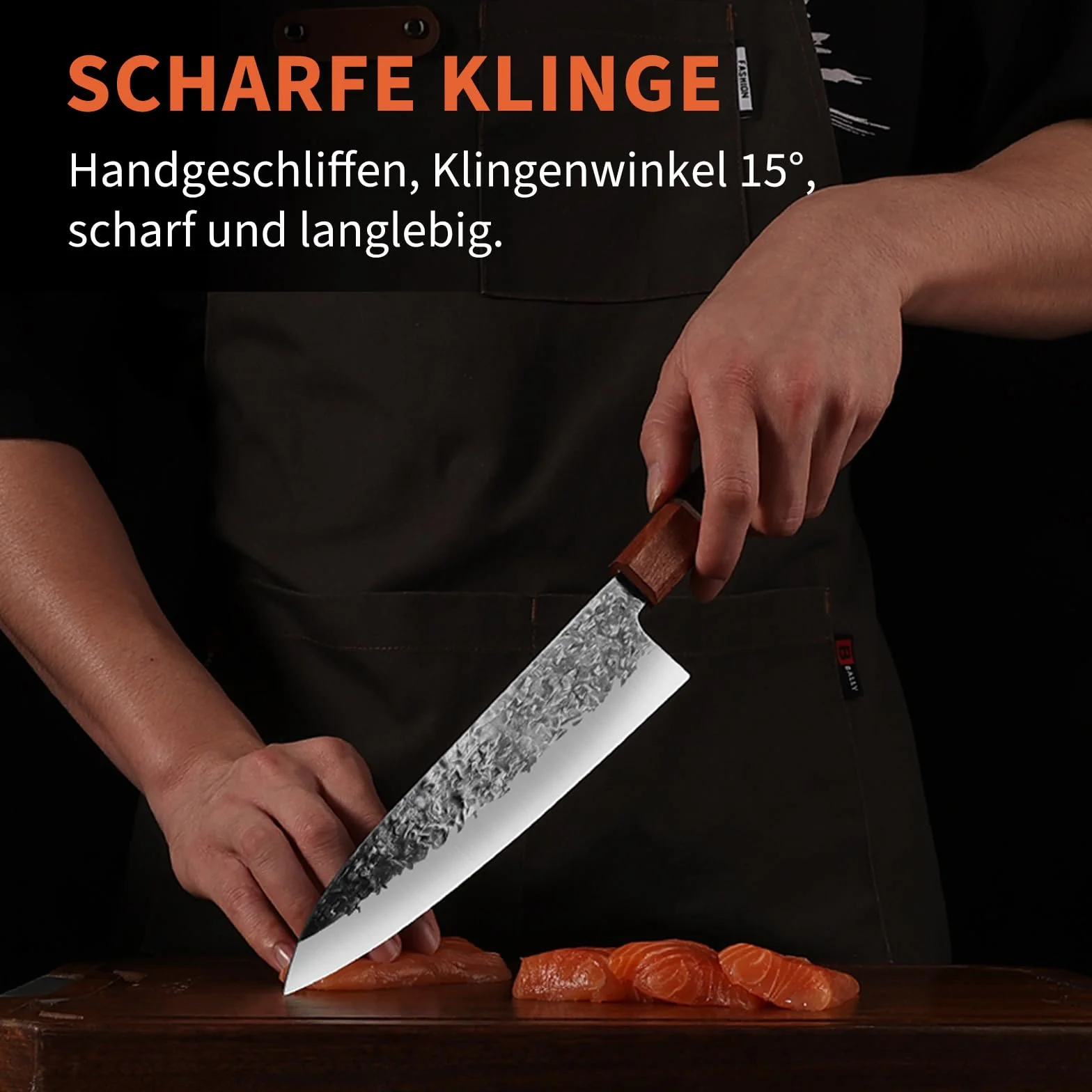 Plys Coltelli da Cucina Giapponese Professionali: Mannaia Carne Coltello da Chef Acciaio con Impugnatura Ergonomica