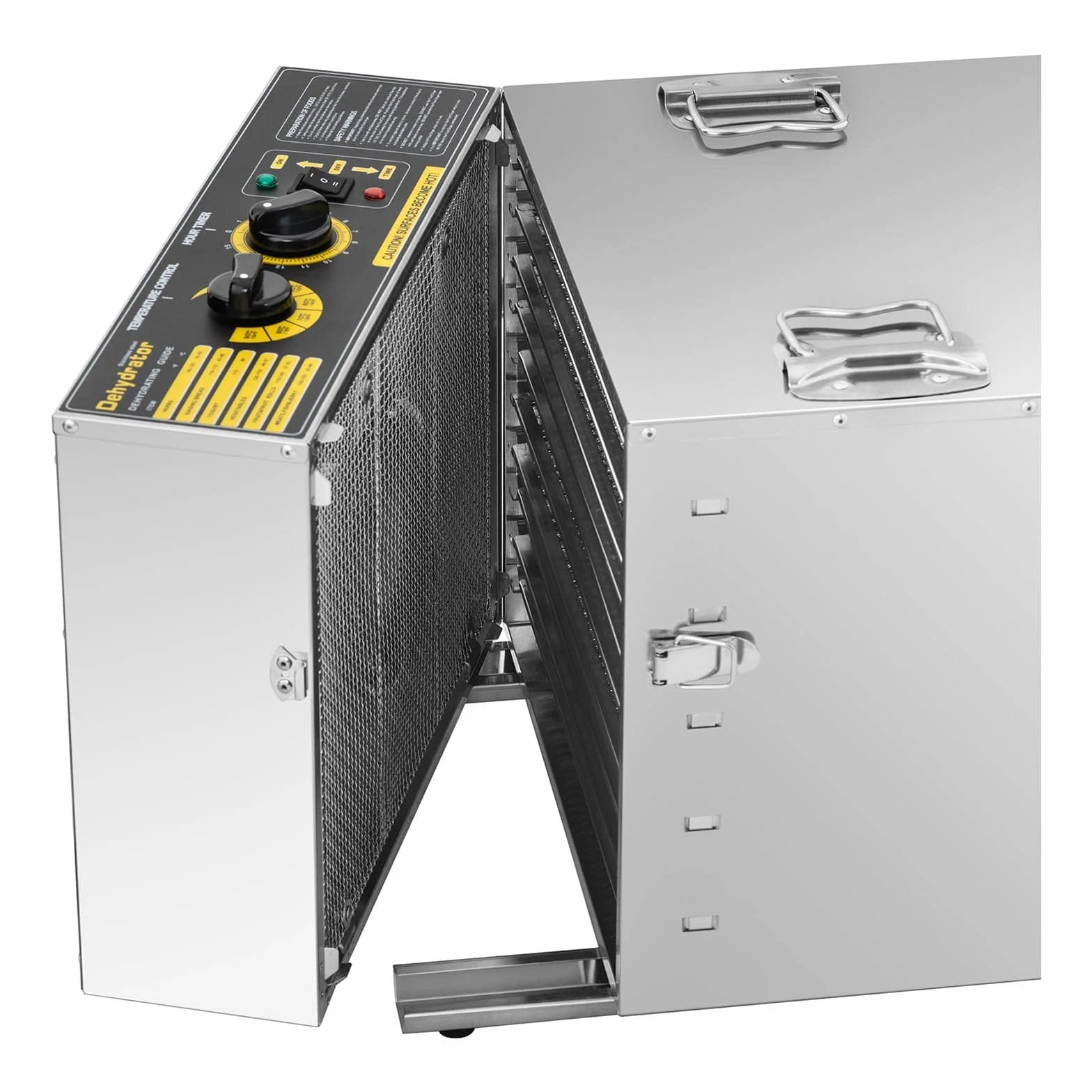 Royal Catering Essiccatore per Alimenti Professionale Disidratatore Frutta e Verdure RCDA-1000/59S (1.000 W, 10 ripiani, 230 V, Acciaio Inox)