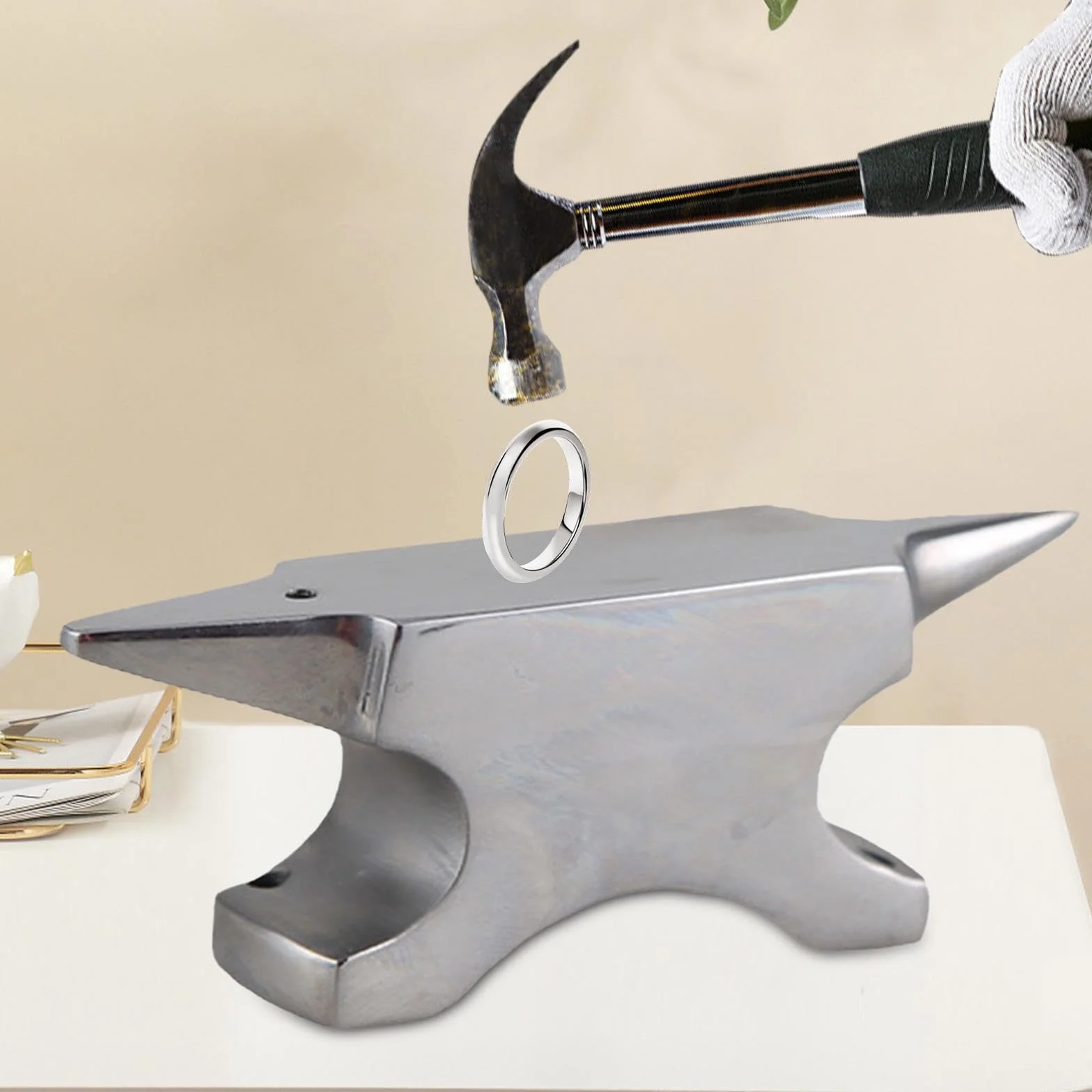 Perfeclan Incudine a Doppio Corno Mini Incudine a Corno l'acciaio in Miniatura per Gioielli argentieri