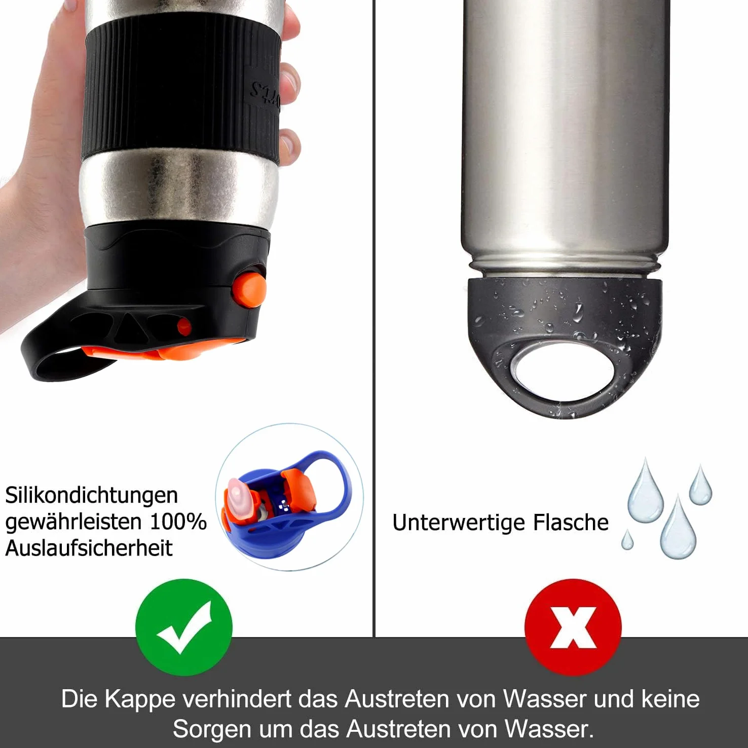 RISON-Titanium Borraccia termica in titanio, 420 ml, per esterni, campeggio, campeggio, a doppia parete, leggera, con cannuccia, per sport, ciclismo, escursionismo, picnic, arrampicata