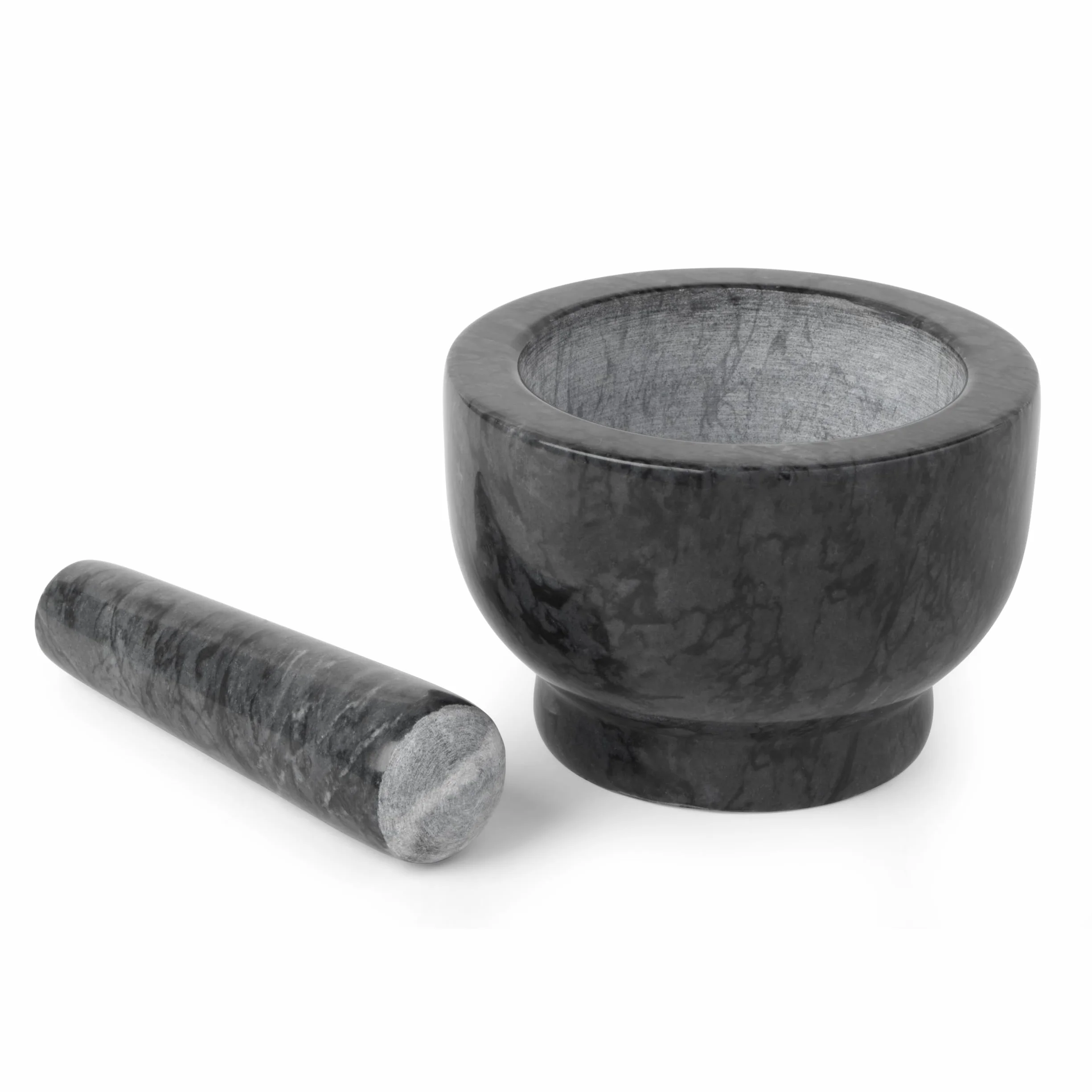 Salter BW11852EU7 Pestello e mortaio di marmo - Grind a mano erbe e spezie per pesto, lavaparabrezza, marinate, condimenti, tritatutto per spezie, frantumatore per erbe, utensile da cucina, nero