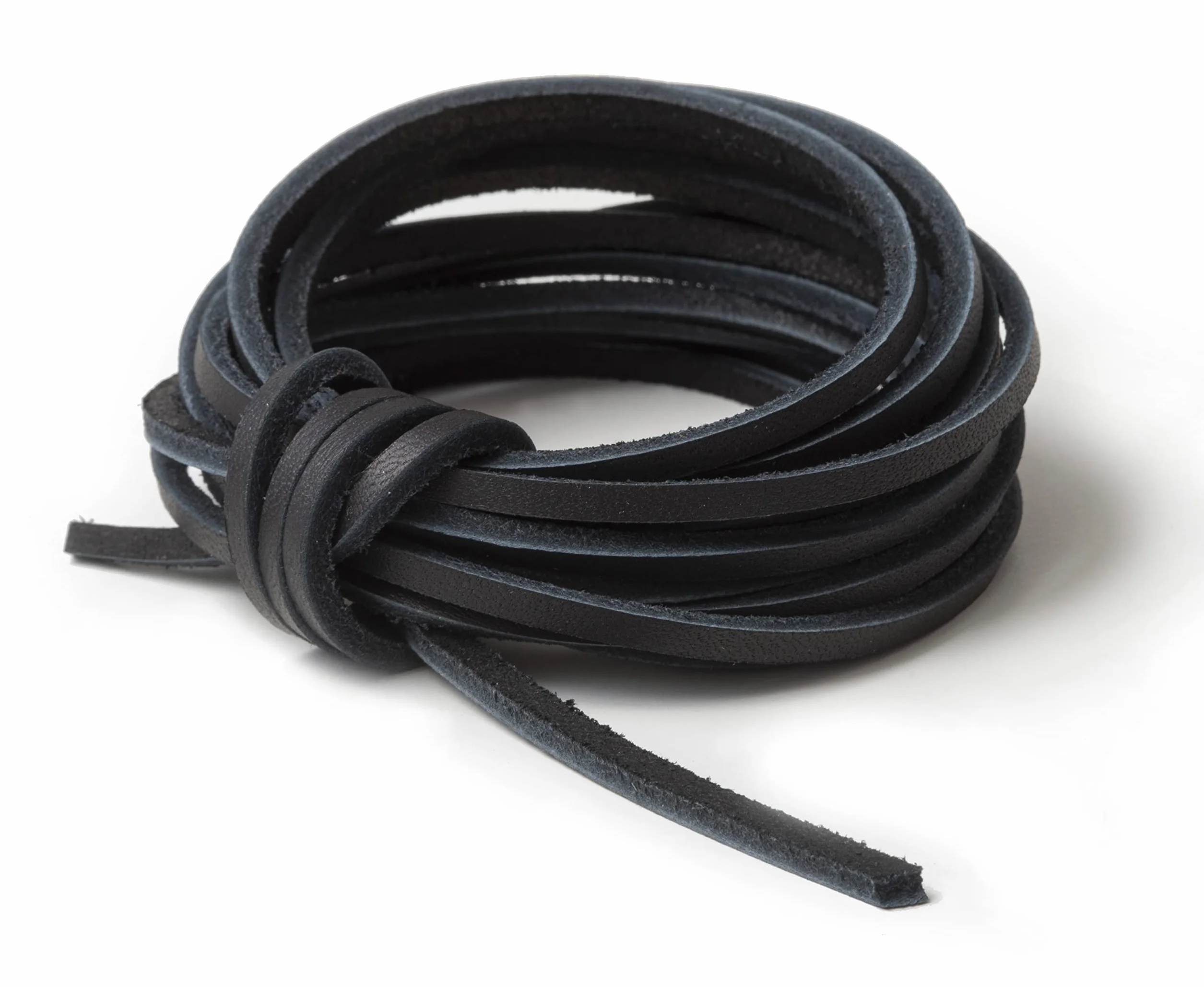 IPEA Cordino in Vera Pelle Quadrato 3m Lunghezza 3 mm Ritagliabile Nero Made in Italy