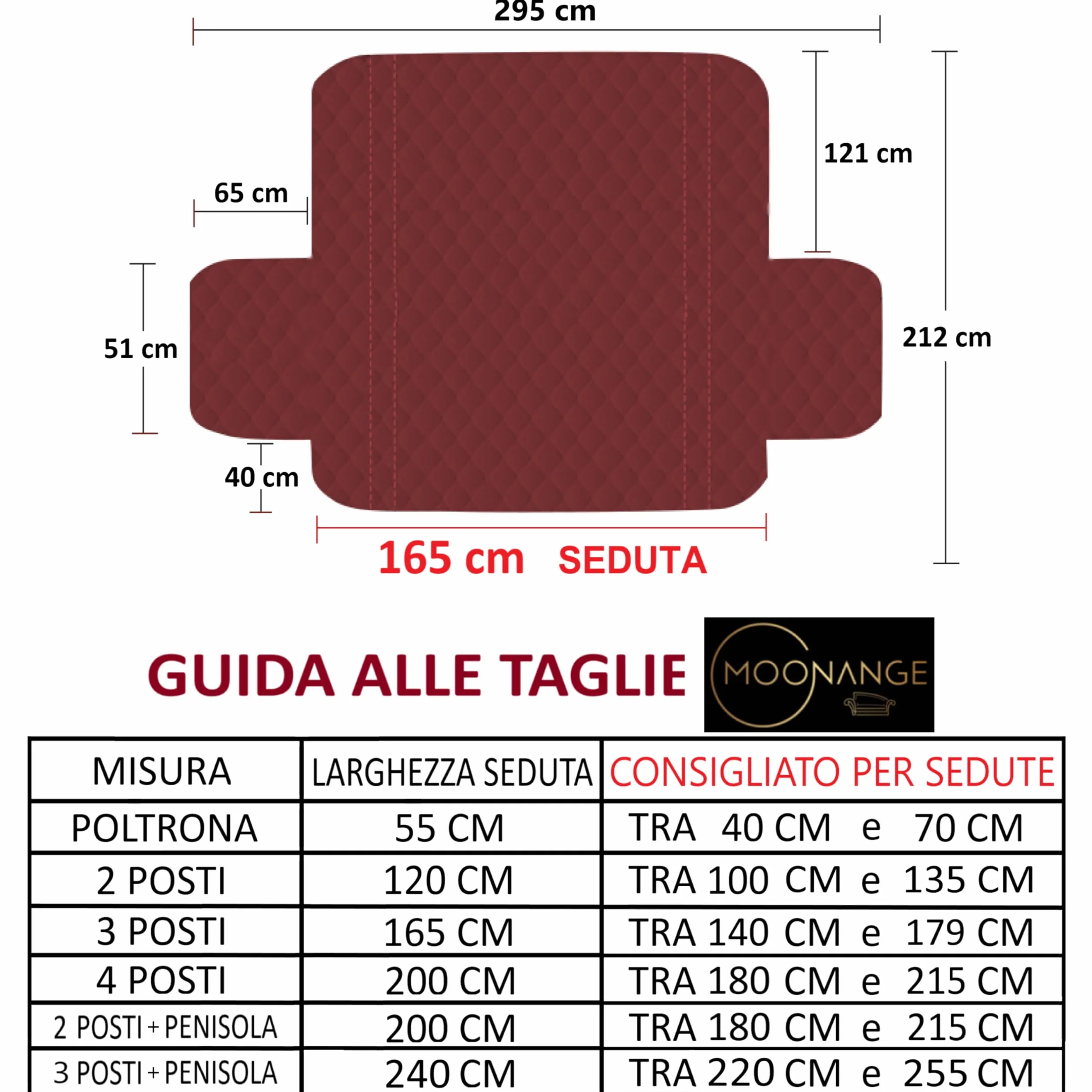 Moonange Copridivano 3 Posti con Braccioli Seduta 165 cm Impermeabile Reversibile Antiscivolo Antimacchia Antigraffio Antipelo Moderno Tortora