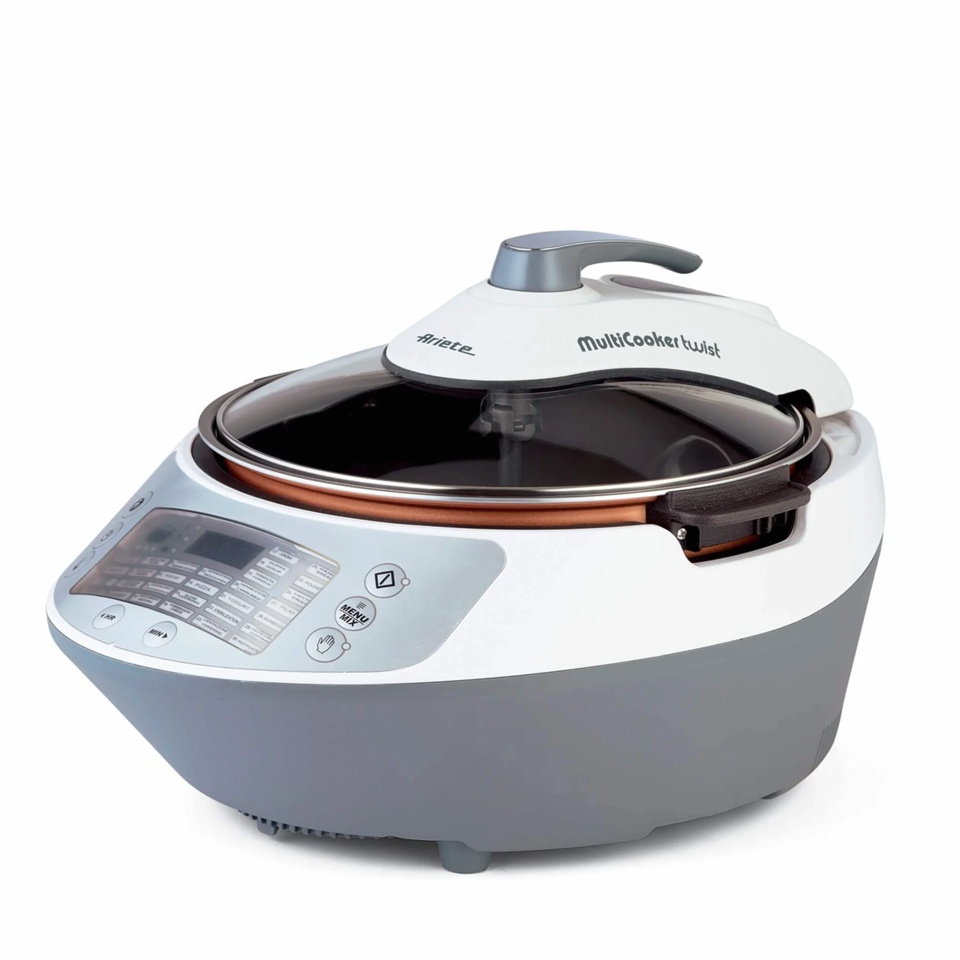 Ariete Multicooker Twist 2945, Macchina per Cucinare, Pentola Elettrica Multifunzione 5L 1900W Bianco