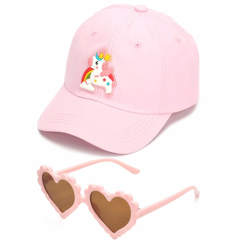 Cappello da Baseball con Occhiali da Sole per Bambini Regolabile Protezione Solare Unicorno