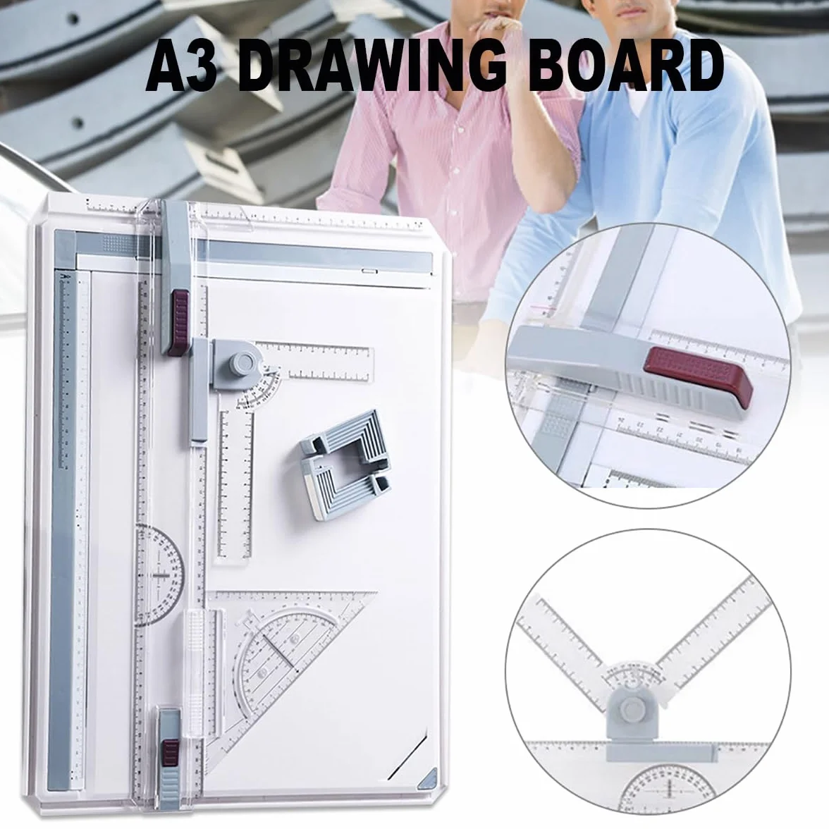 NEWFUN Lavagna da Disegno A3 Professionale, Rapid Drawing Board per Tavolo da Disegno, Binario Parallelo Angolo Regolabile