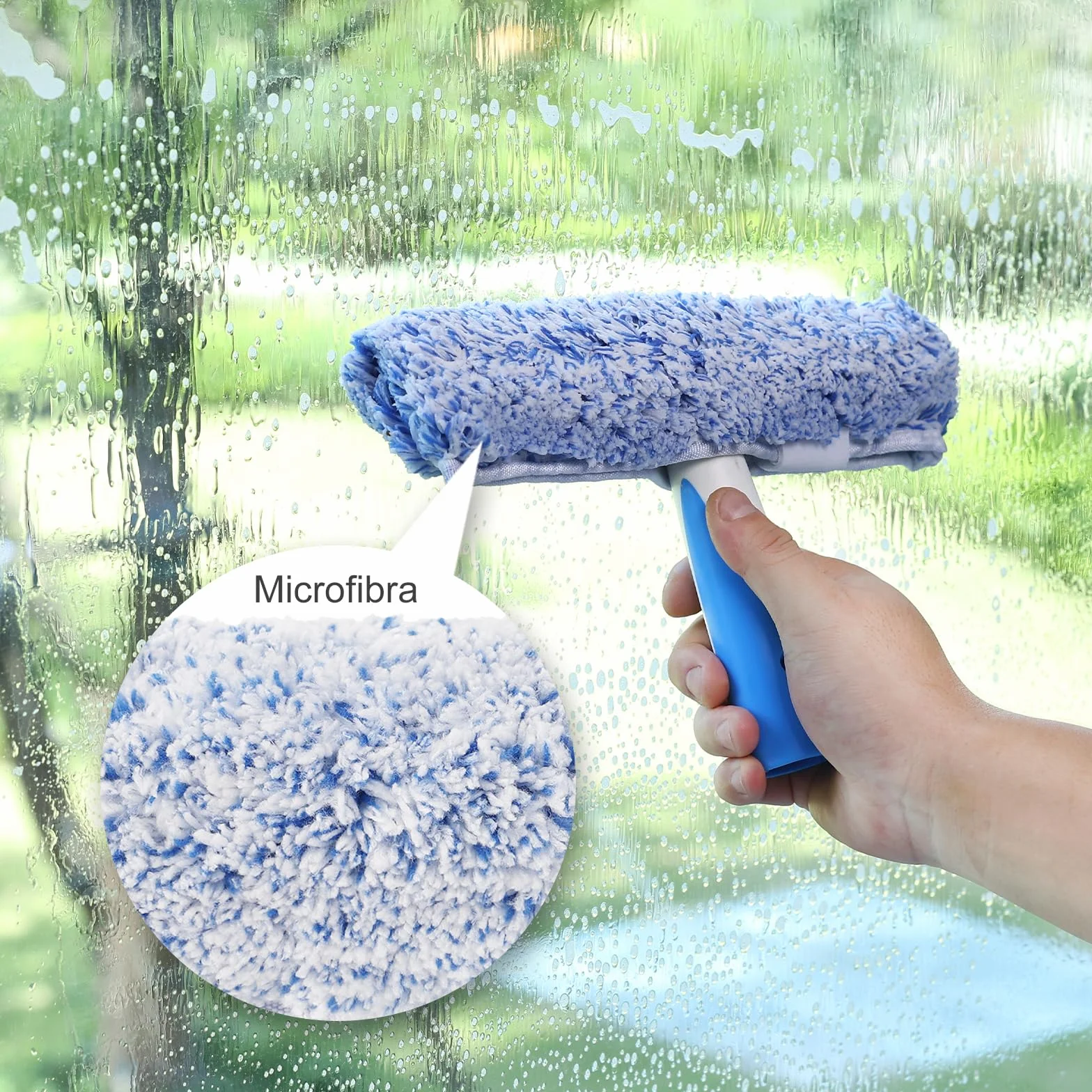 Mitclear Tergivetro in Silicone 25cm, Lavavetri in Microfibra, Acciaio Inox, Kit Pulizia Vetri
