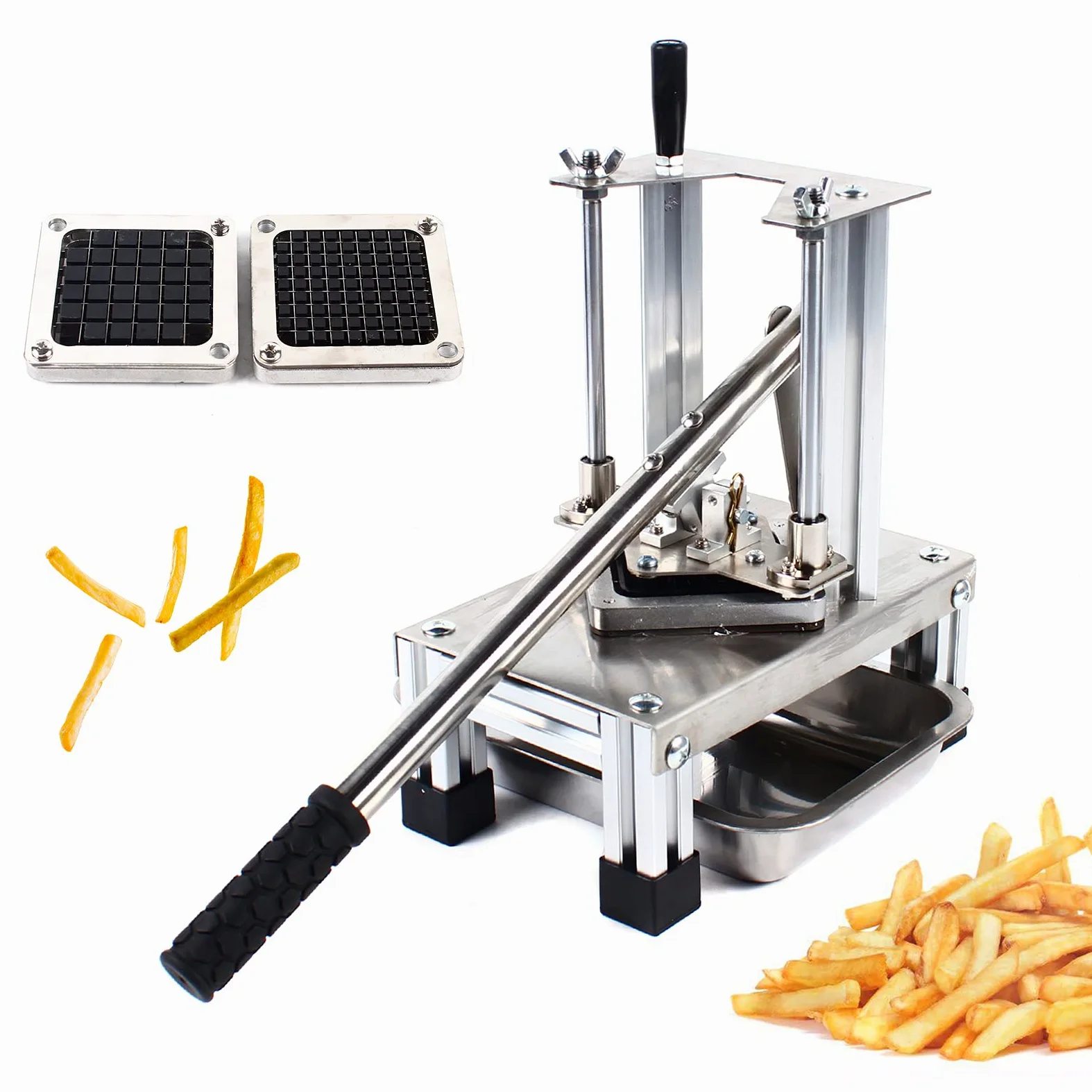 Affettatrice verticale per patate, in acciaio inox, manuale con 7/10/14 lame, 3 tecnologie antiscivolo, per patate, verdura, frutta, GKRWH-729