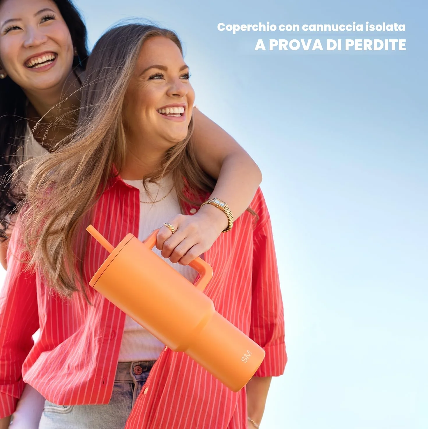 Simple Modern Tazza Termica 1180ml Acciaio Inossidabile Isolato con Cannuccia e Manico Cream Leopard