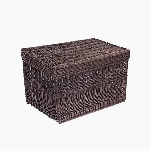 Cesto in Vimini, 70 x 42 x 47 cm, Cesto, Marrone Scuro., 70 x 42 x 47 cm
