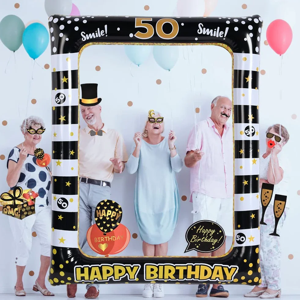 Flintronic Photo Booth Compleanno Accessori, Gadget 50 Anni Fai da Te