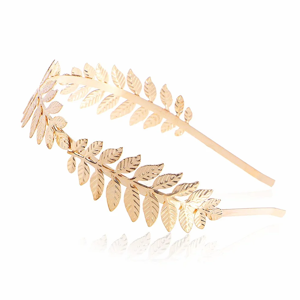 Corona di alloro dorato fatto a mano per sposa fascia greca romana acconciatura capelli corona donna accessori diadema retrò