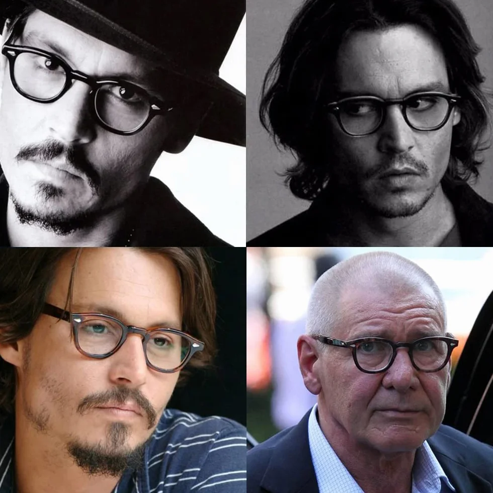 Pinklady Johnny Depp Occhiali da uomo retrò classico vintage lenti trasparenti