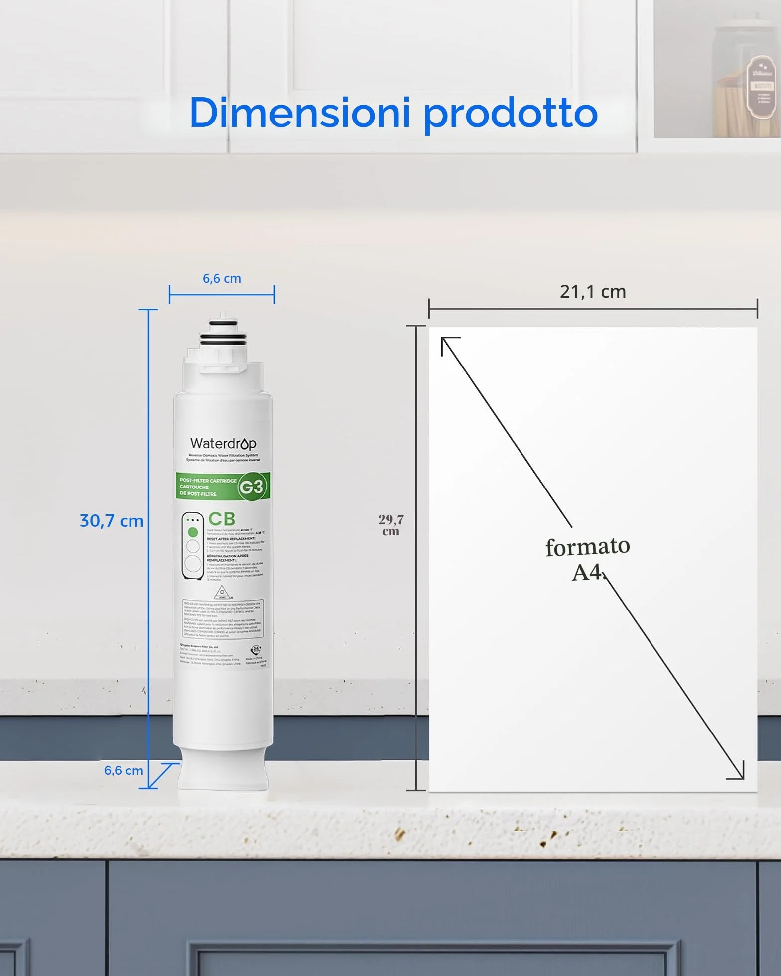Waterdrop WD-G3-N3CB Filtro Sostituzione Osmosi Inversa 1 Anno