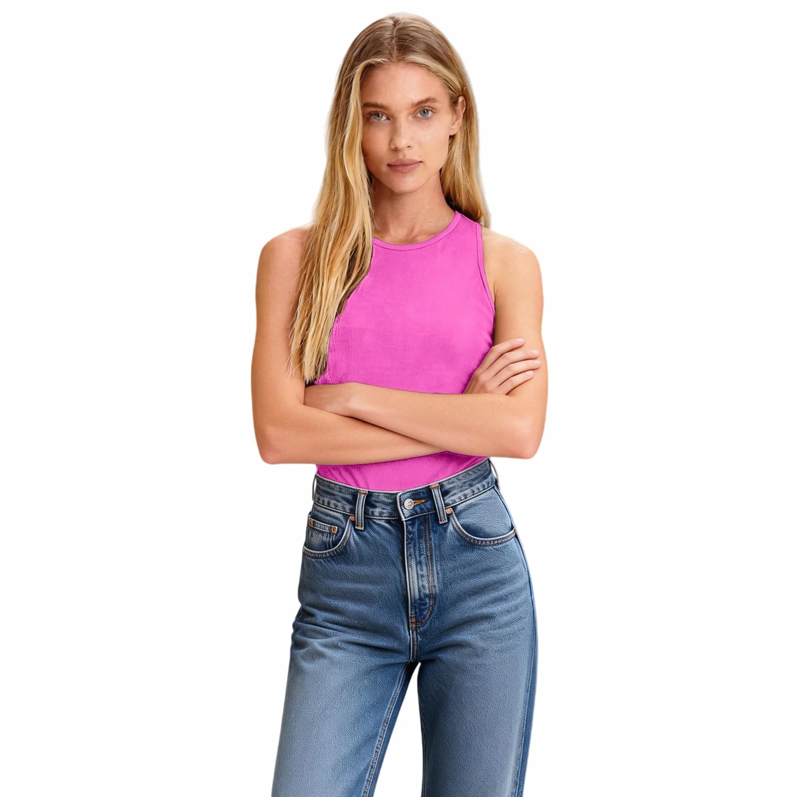 Alexis Leroy Body Donna Elasticizzato Senza Maniche Collo Rondo Body Comfort