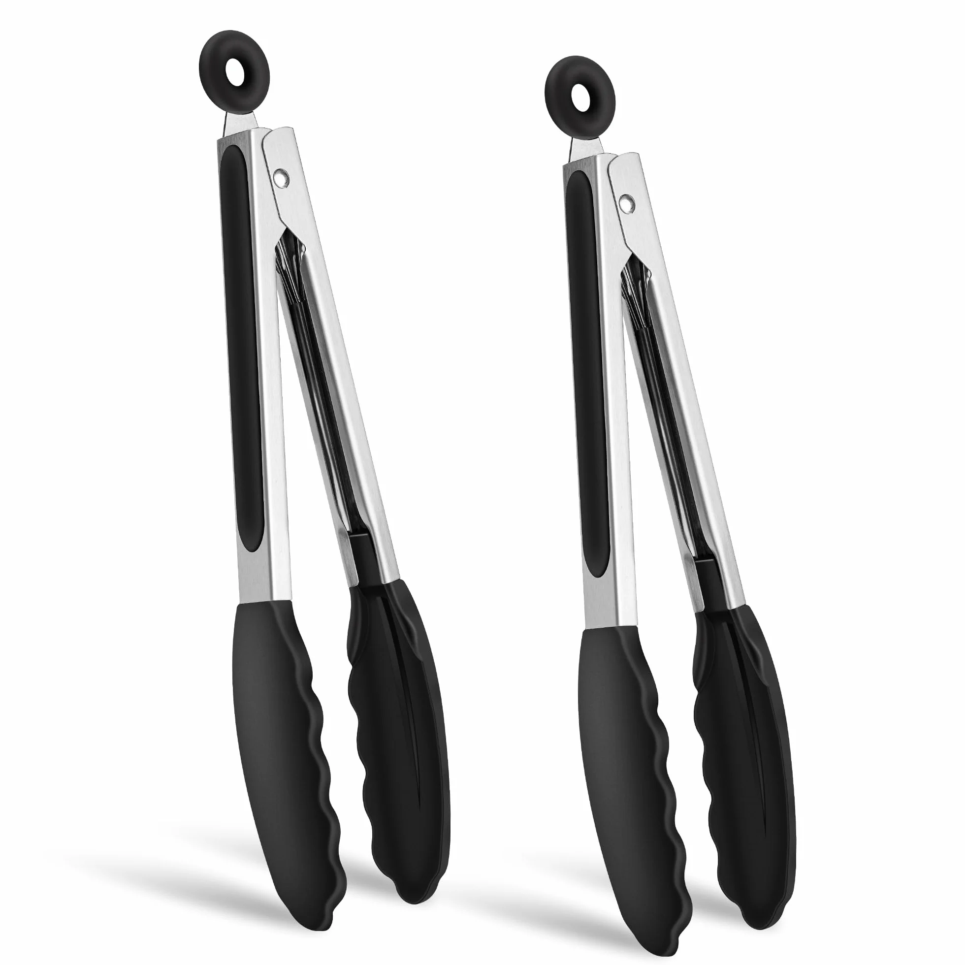 Pinze da Cucina in Acciaio Inox 26 cm, Silicone, Resistenti al Calore, Confezione da 2
