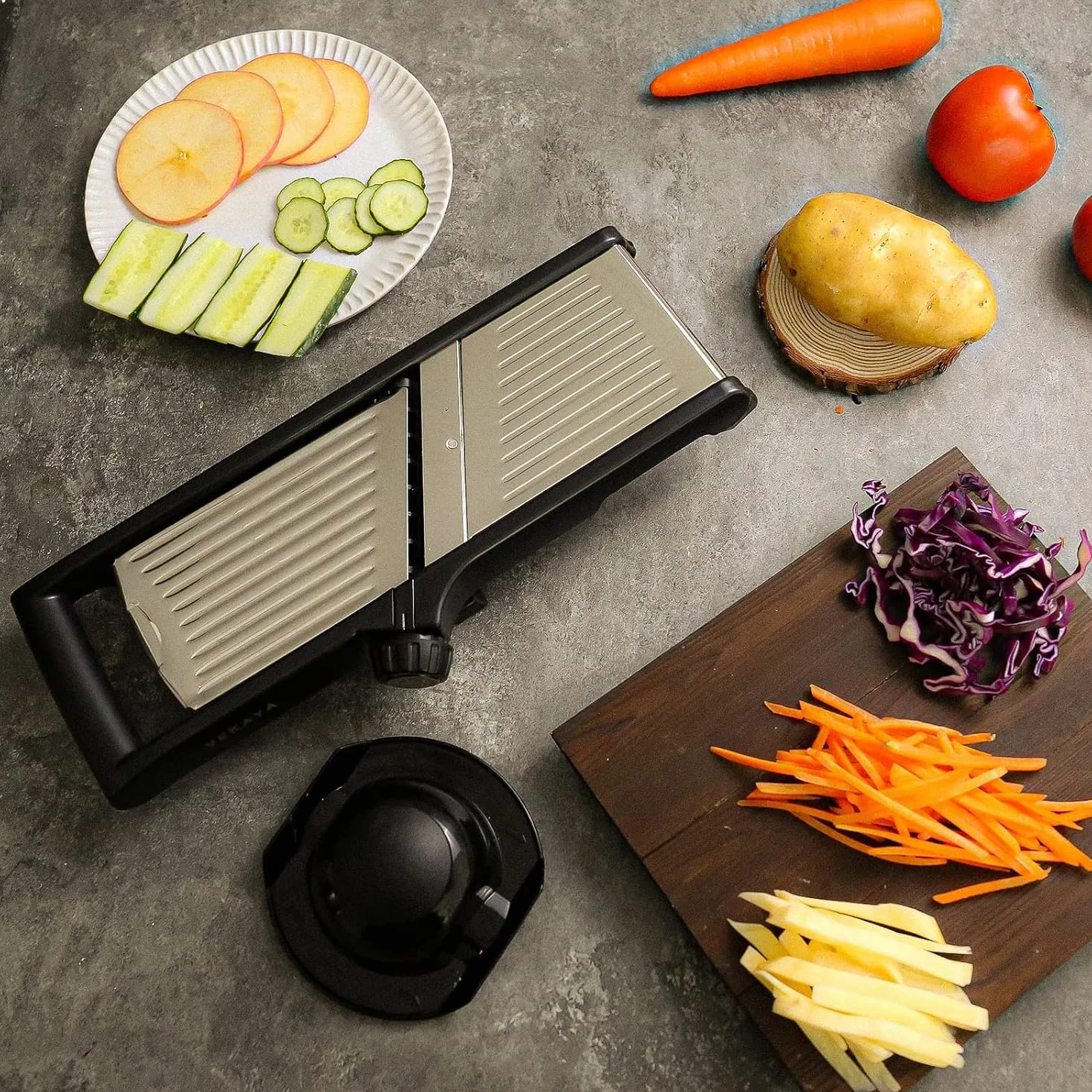 Meridiana Mandolina Professionale Regolabile in Acciaio Inox 1-9mm Affettatrice Julienne Taglia Verdure