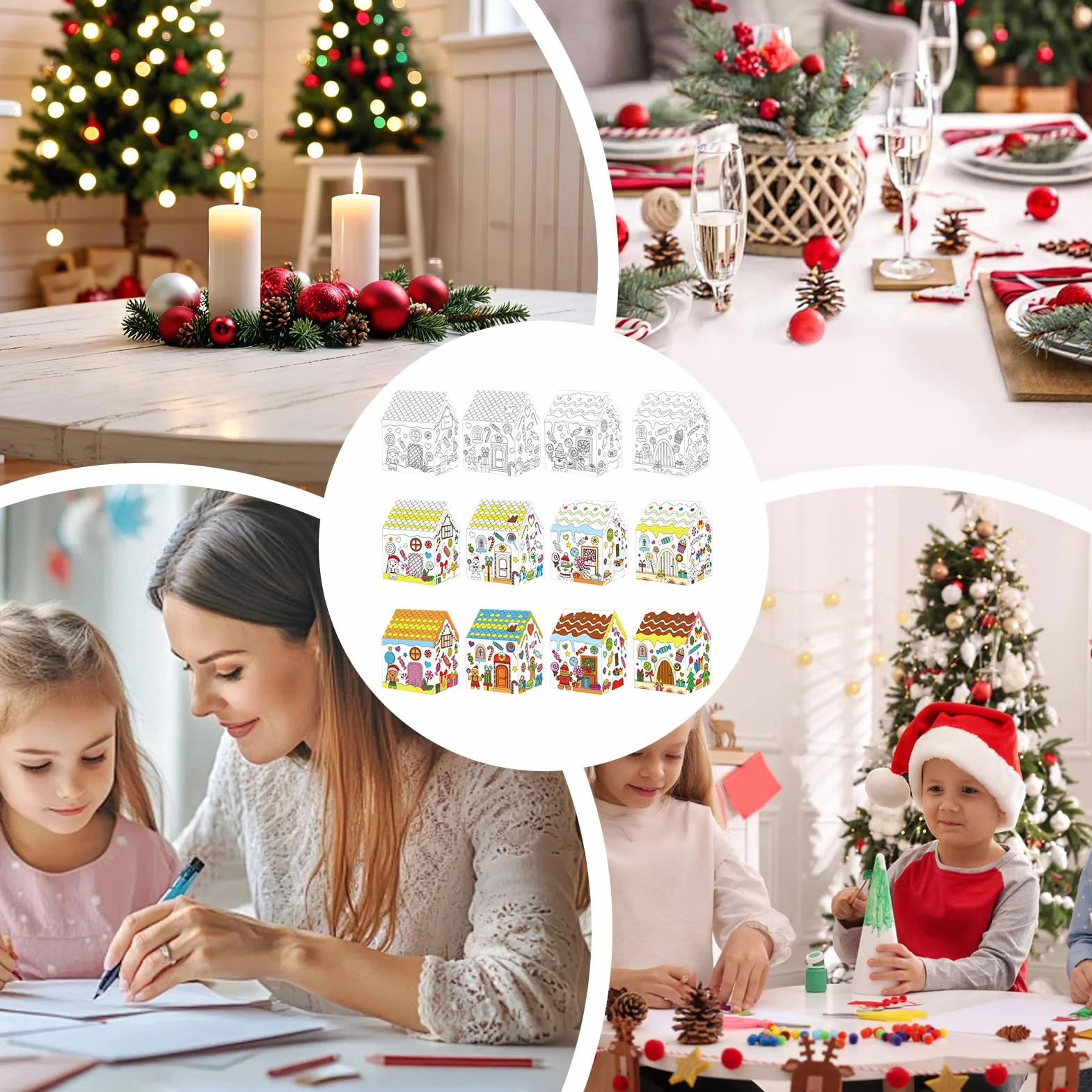 Set da Colorare Costruzione Carta Villaggio in Miniatura Fai da Te per Adolescenti Adulti Insegnanti