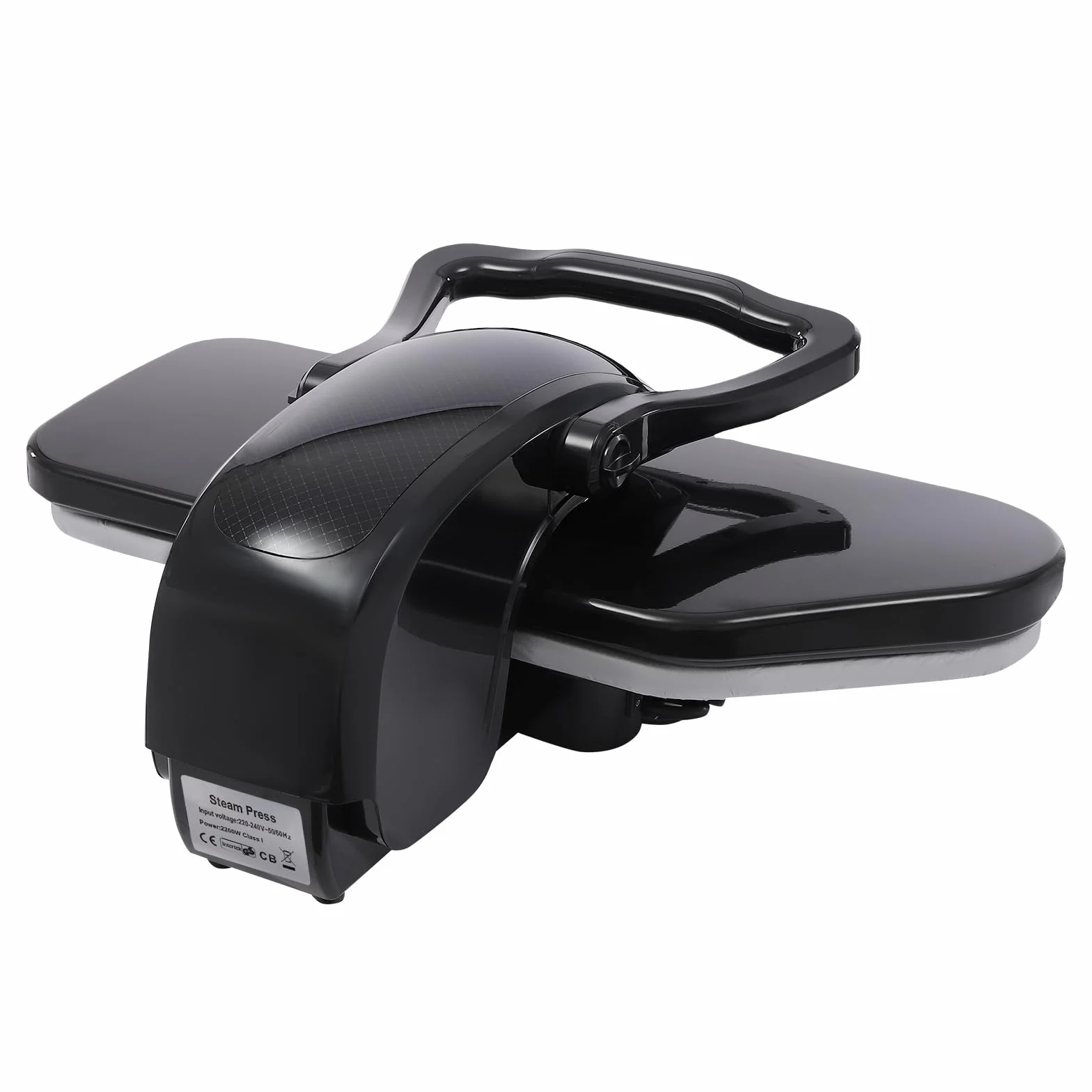 Pressa per ferro da stiro a vapore, con touch screen, per la casa, con capacità di 2200 W, 1 l, serbatoio per acqua in nylon, seta, cotone, lino (nero)