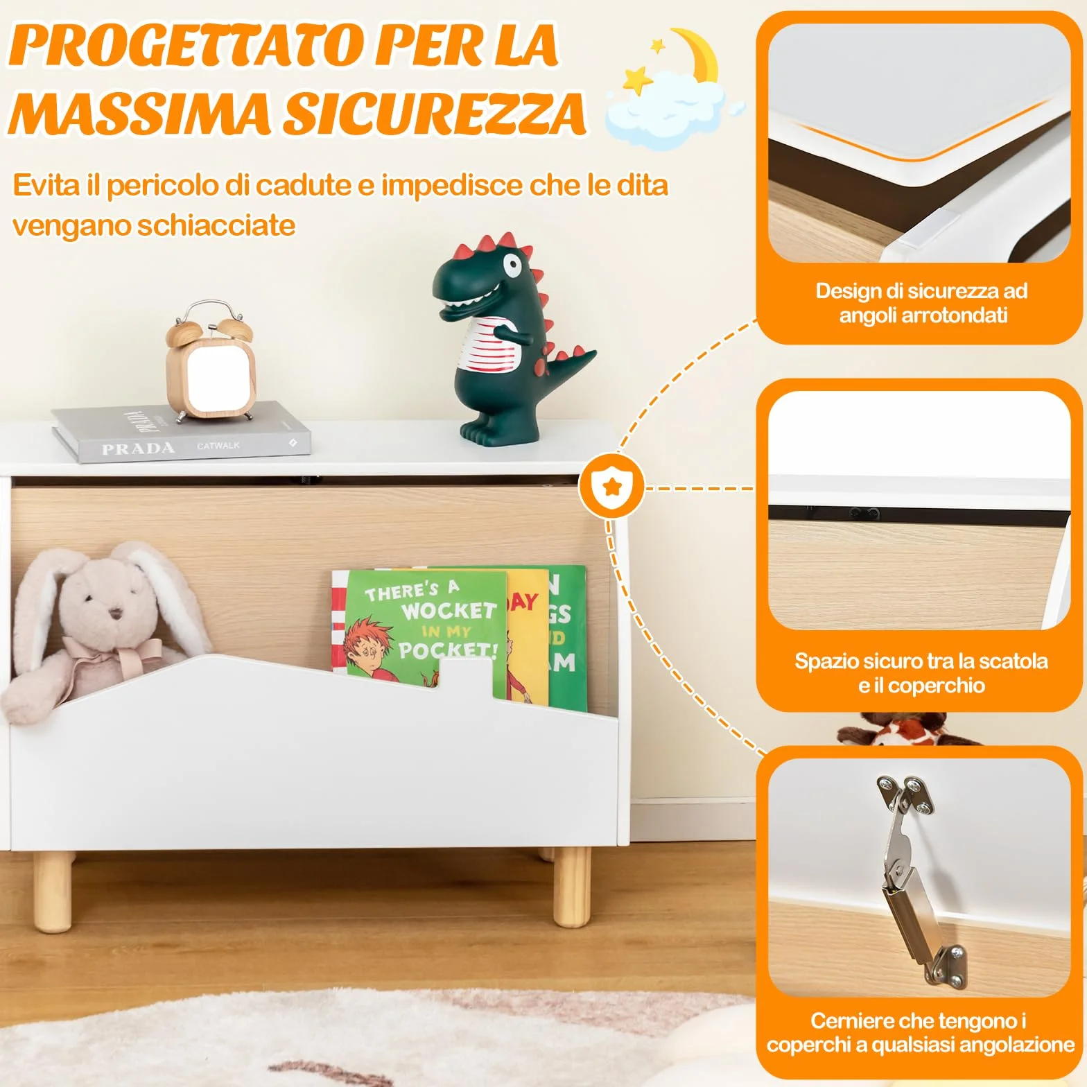 COSTWAY Libreria Montessoriana 2-in-1 in Legno per Bambini 60x30x44 cm Bianco