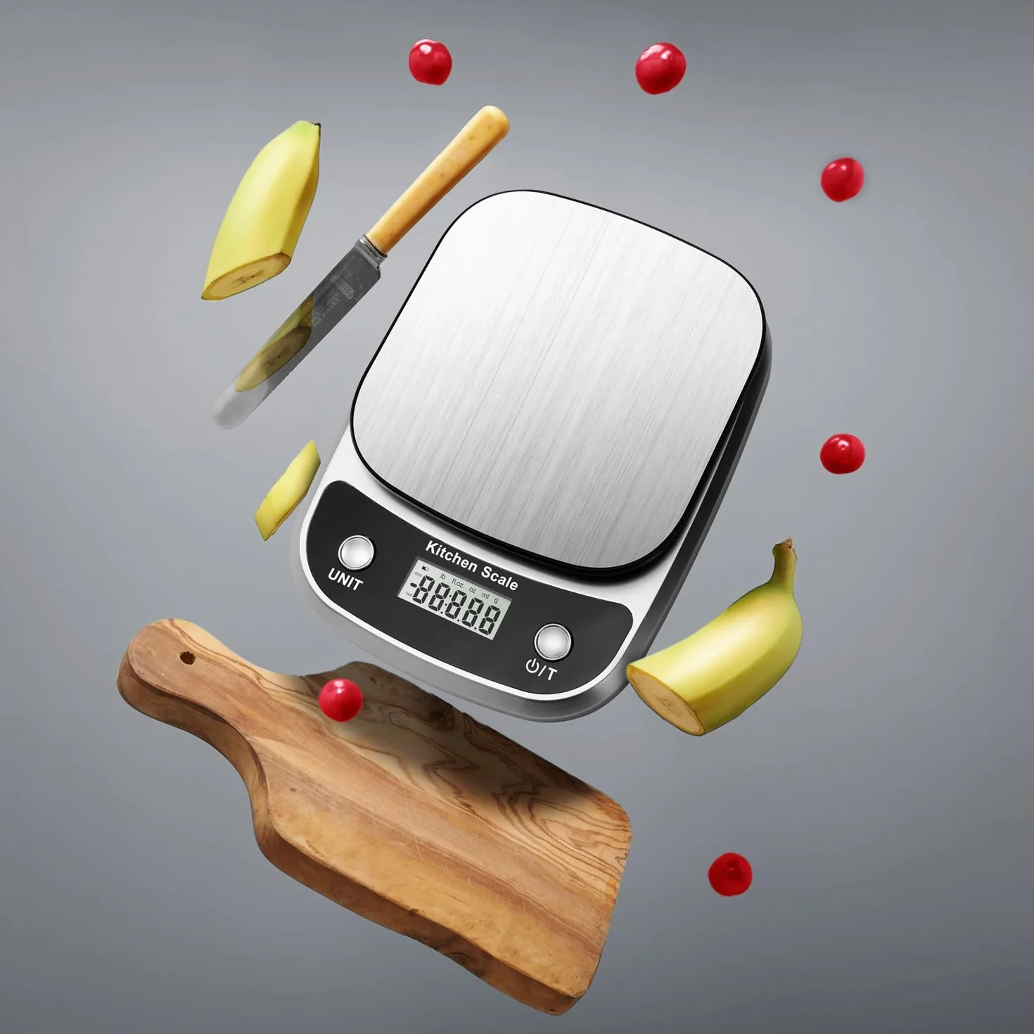 GRAM PRES Bilancia digitale da cucina per alimenti, peso in grammi e oz, bilancia professionale da 10 kg/1 g, per dimagrire e cottura al forno
