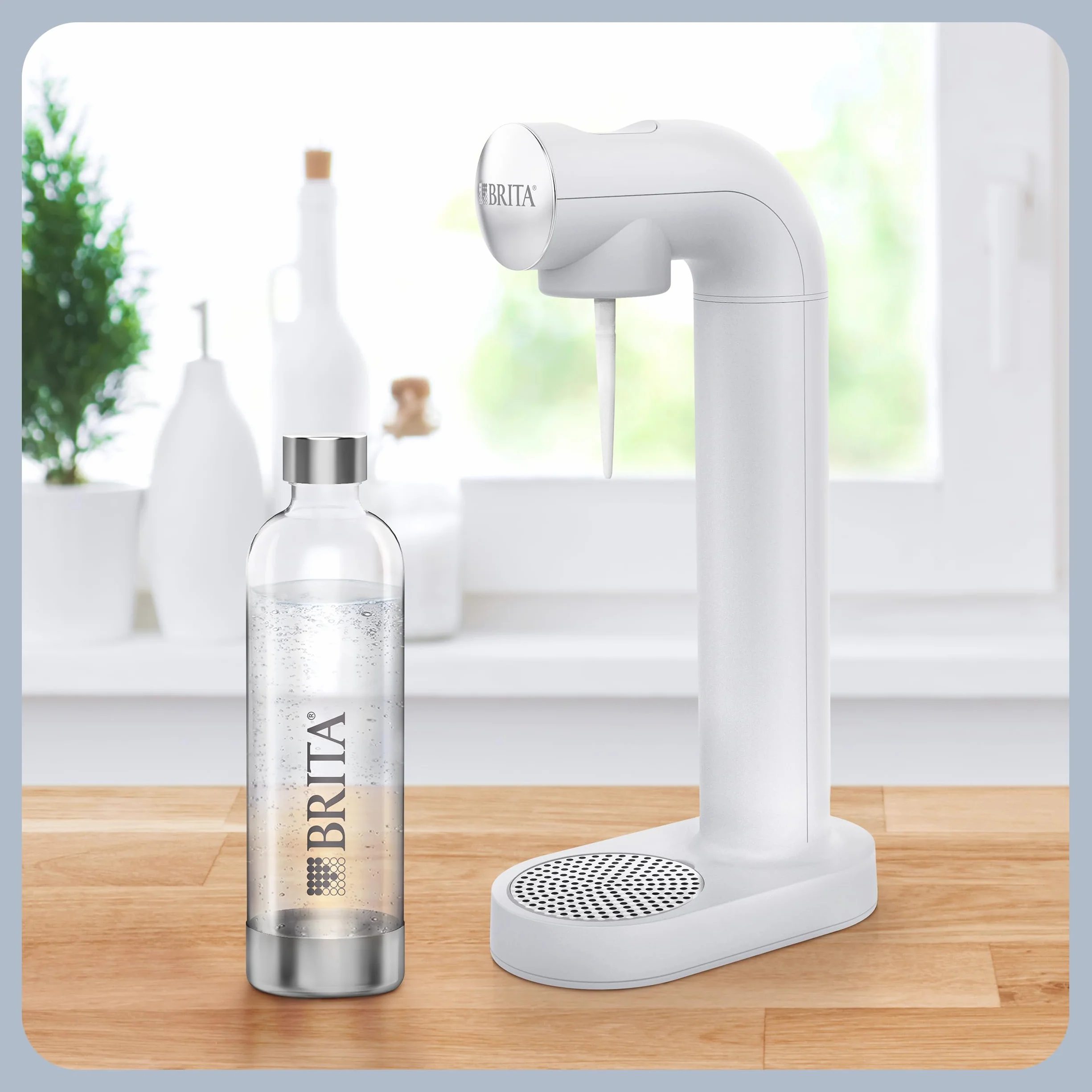 Brita sodaONE Gasatore Domestico Compatto Acqua Frizzante Bianco