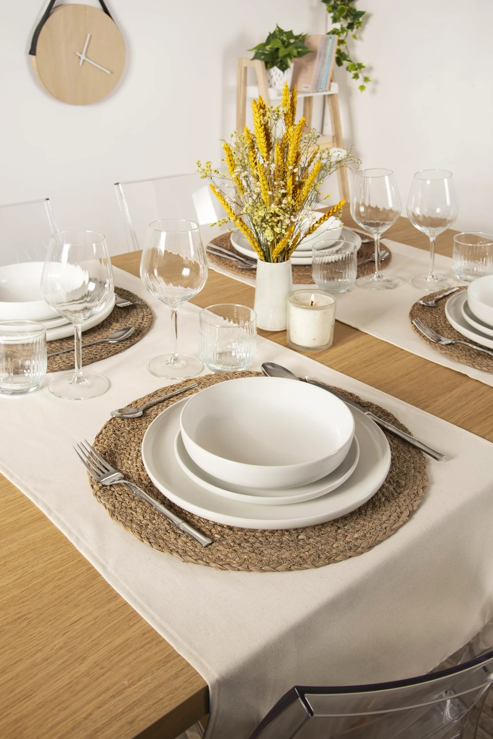 Excelsa "Nordic" Servizio Tavola 12 Pezzi, Ceramica, Bianco