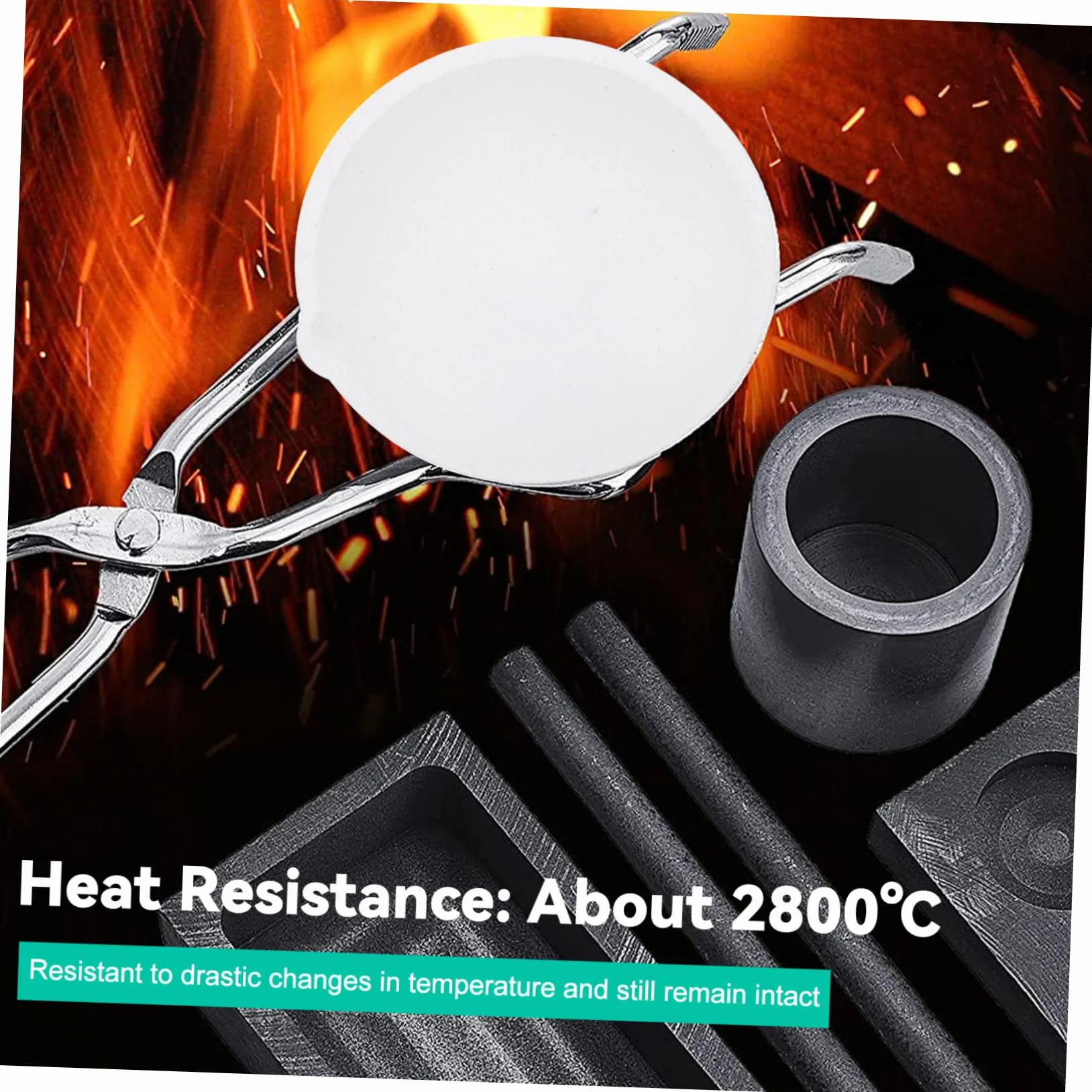 TEHAUX Crogiolo di Fusione in Ossido di Alluminio 10 Once Crogioli Metallici per Fusione di Oro e Argento Accessorio Resistente alle Alte Temperature per Creazione di Gioielli