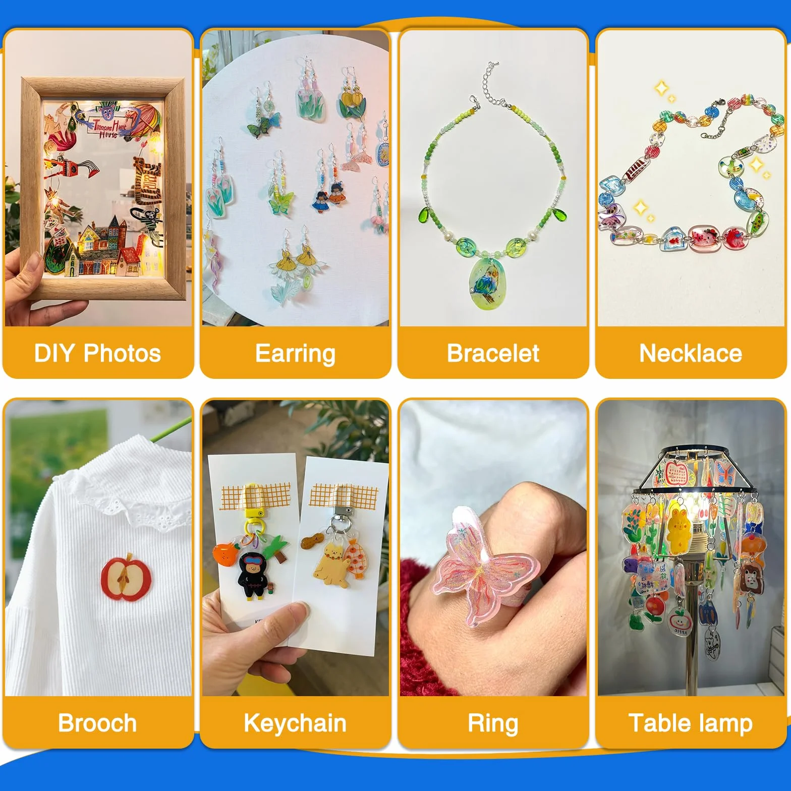 Pezzi Fogli in Plastica Termoretraibile Stampabile A4 Magica Shrink Plastic Kit per Fai-da-Te Artigianato
