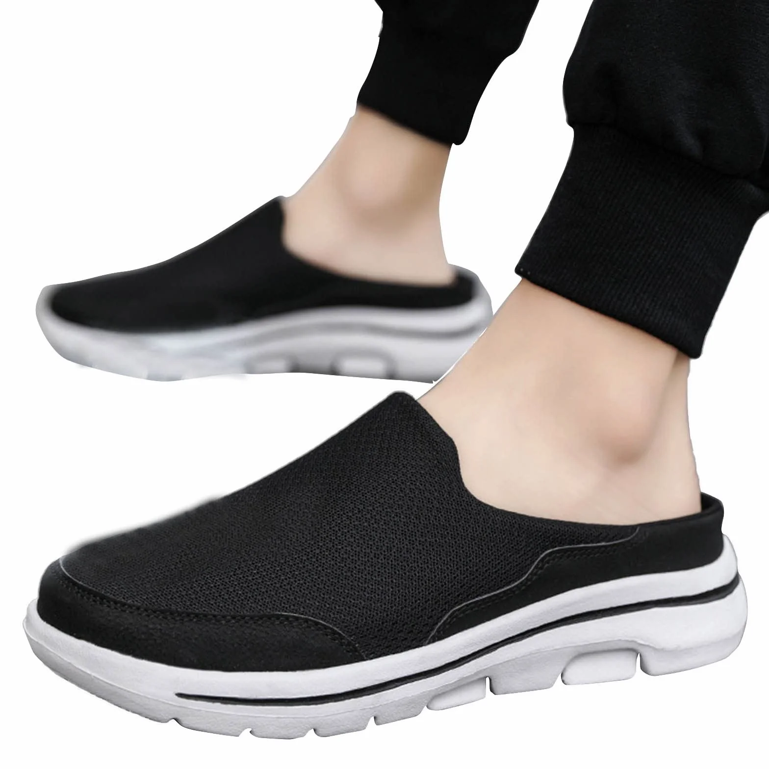 Mules da uomo in rete traspirante slip on antiscivolo scarpe da passeggio