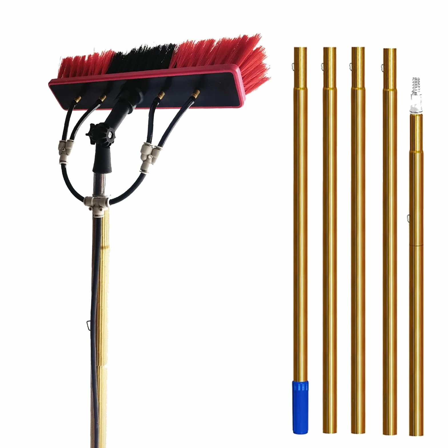 3,6-9M Di Pulizia Della Finestra, Kit Detergente Per Finestre, Polo Alimentato Ad Acqua/tubo, Attrezzatura Per La Pulizia Della Finestra, Pulizia Di Pannelli Fotovoltaici, 7.2M/55cm brush head
