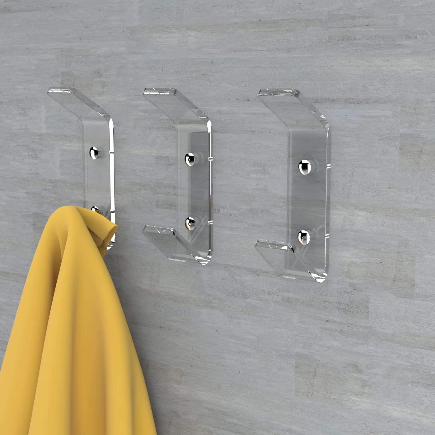 AGPLEX - Appendiabiti da Parete in vetro acrilico, Appendini da muro dal Design Moderno (3 Ganci)