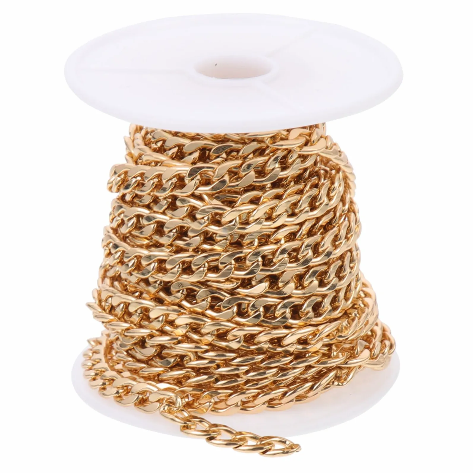 Alipis Catena Gioielli Fai da Te in Acciaio Inox, 1 Rotolo Oro | Lavorazione Diy, Forte Tenuta, Uso per Collane e Bracciali, Catena Metallica Sottile per Creazioni Handmade