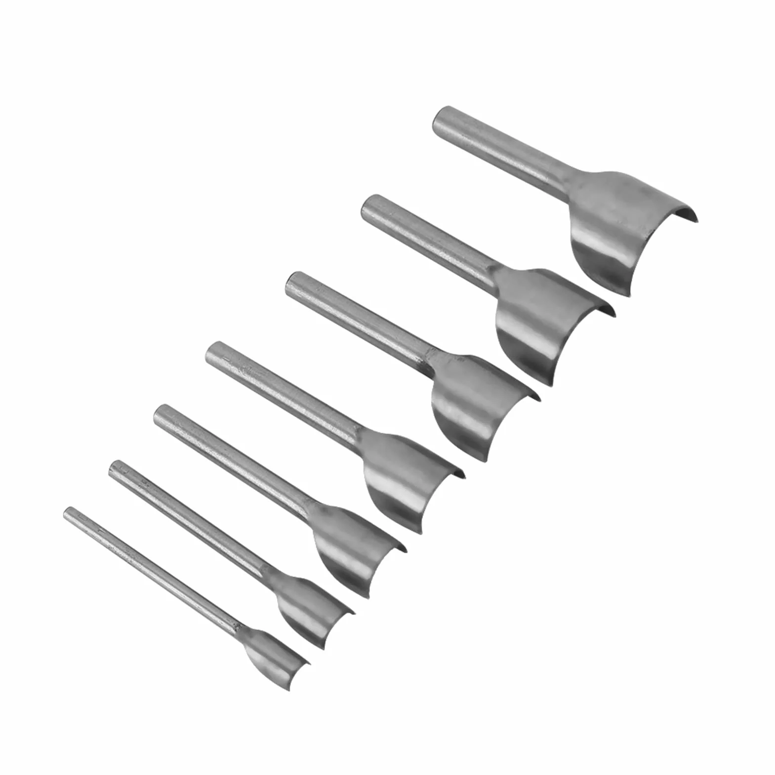kit lavorazione cuoio + Punzone della taglierina a forma semicircolare, 7pcs Carot in pelle mezza-punzonatrice taglierina per cintura per cucito in pelle domestica (10-40mm)